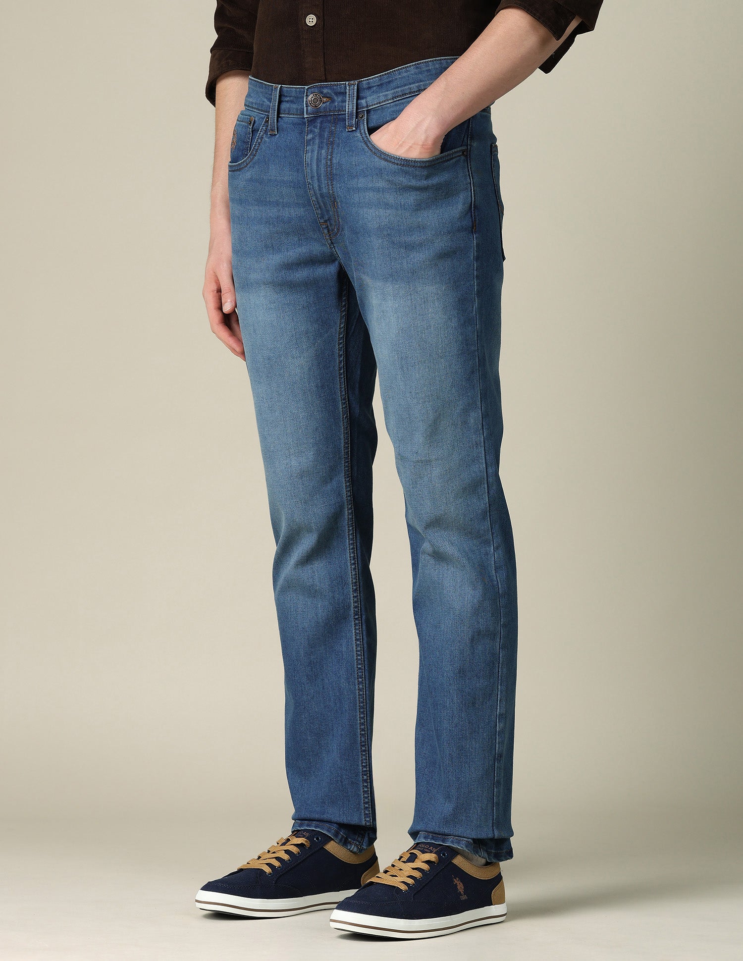 Harold Slim Straight Fit Blue Jeans Medium Indigo - U.S. POLO ASSN. | Large