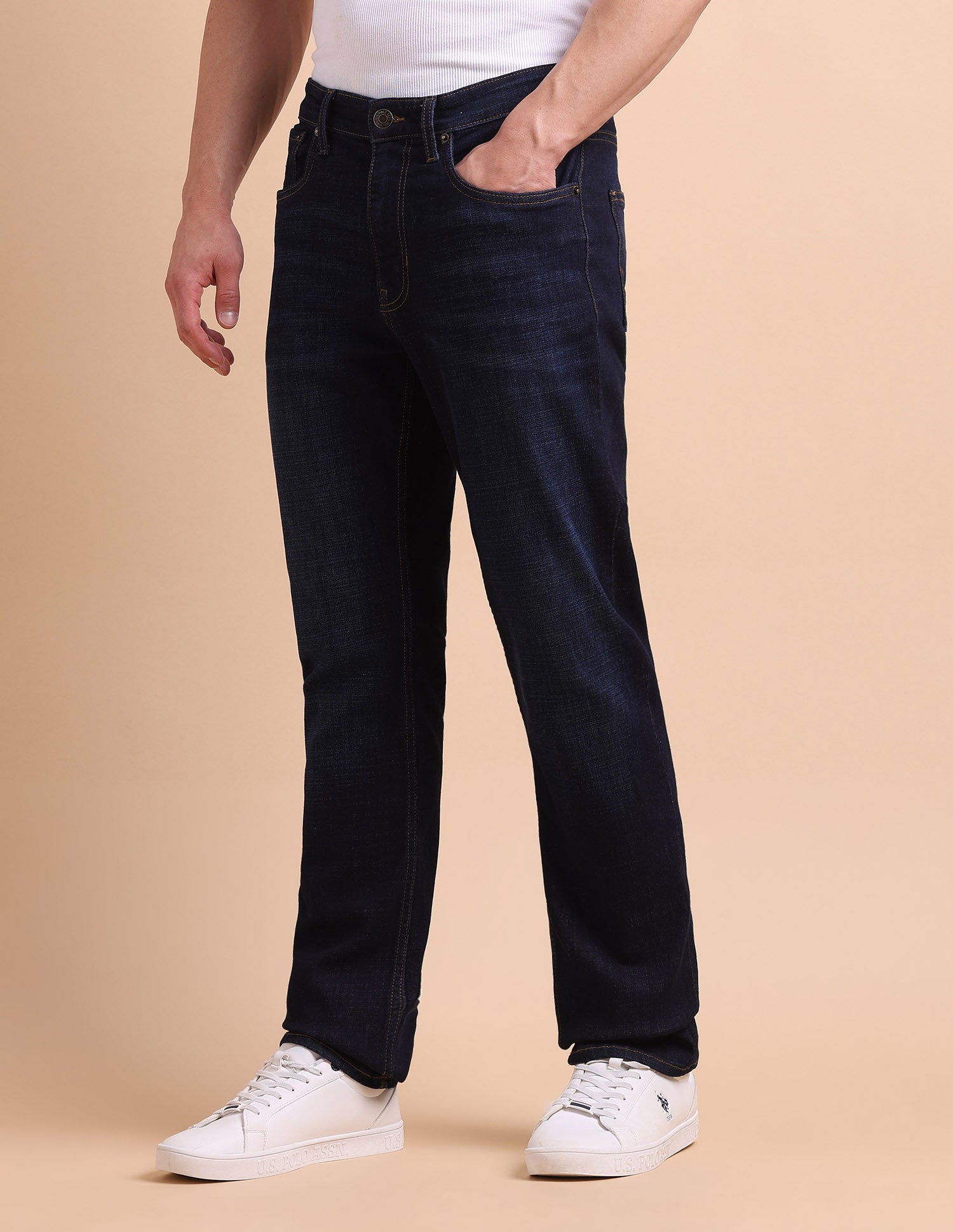 Harold Slim Straight Fit Blue Jeans Dark Blue - U.S. POLO ASSN. | Large