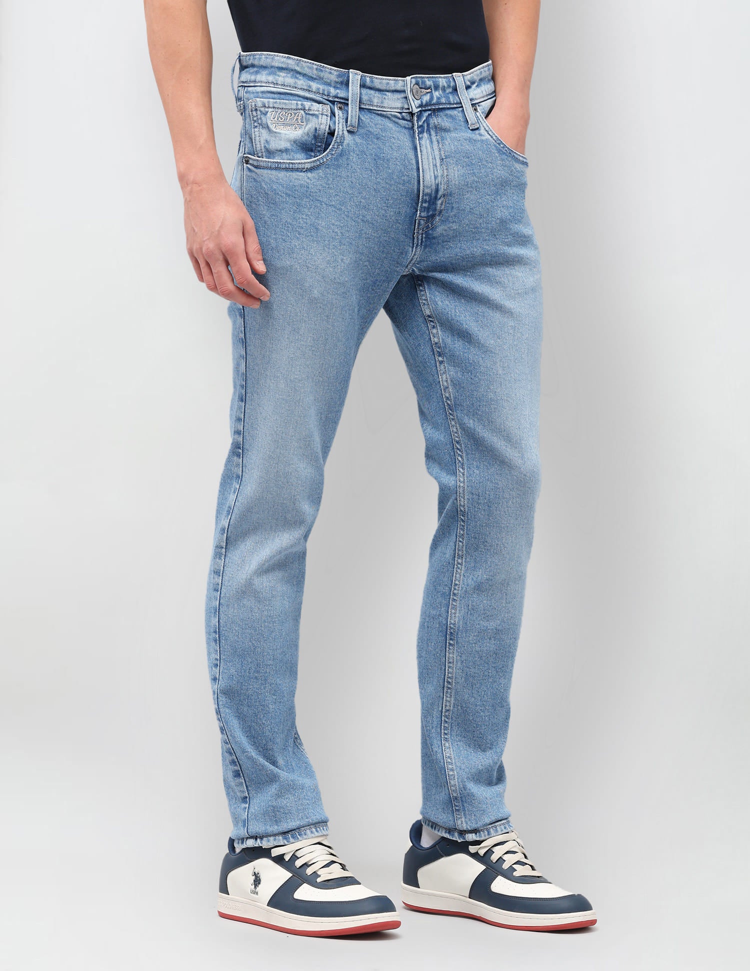 Solid Slim Fit Jeans Blue - U.S. Polo Assn. India | Large