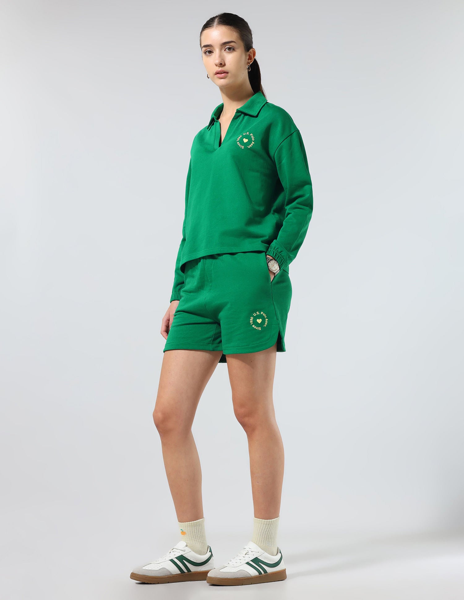 Regular Fit Solid Co-Ords Bright Green - U.S. POLO ASSN. | Large