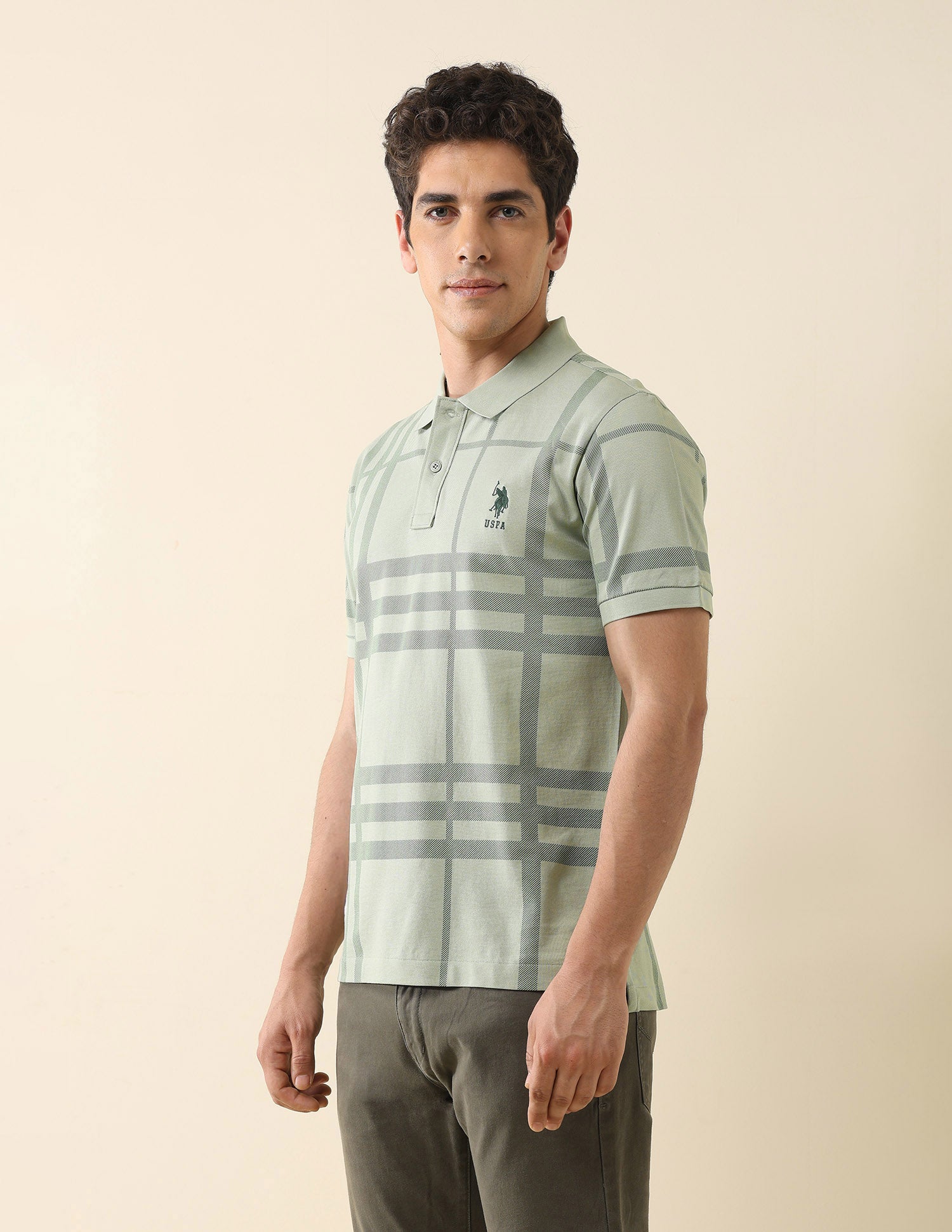 Checked Working Holiday Polo Shirt Green - U.S. Polo Assn. India | Large