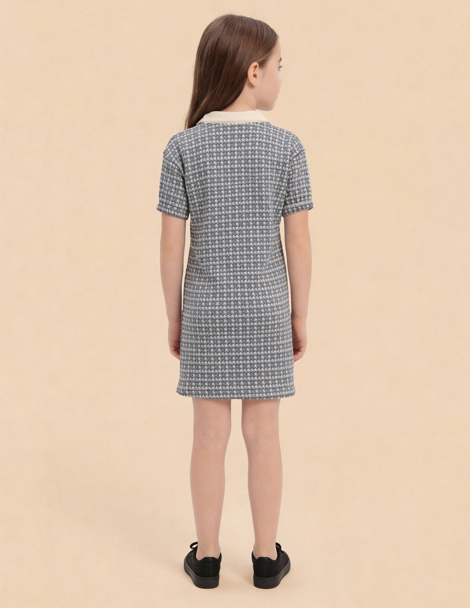 Girls Patterned Knit T-Shirt Dress Navy - U.S. Polo Assn. India | Large