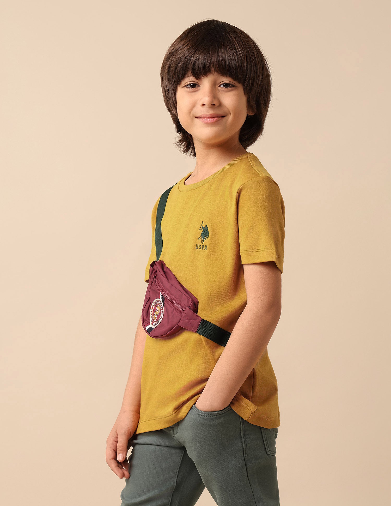 Boys Pure Cotton Regular Fit T Shirt Yellow - U.S. POLO ASSN. | Large