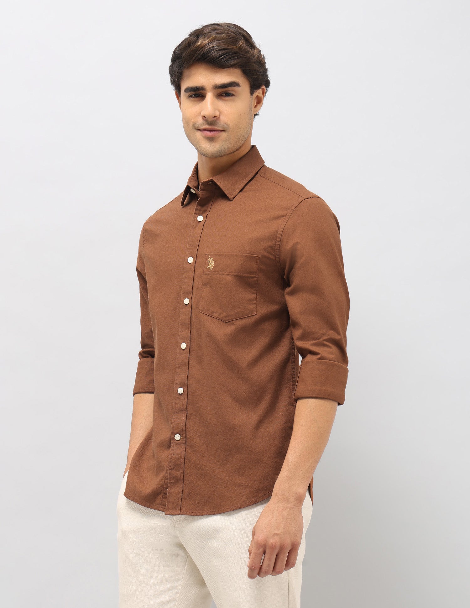 Tailored Fit Oxford Shirt Rust - U.S. Polo Assn. India | Large