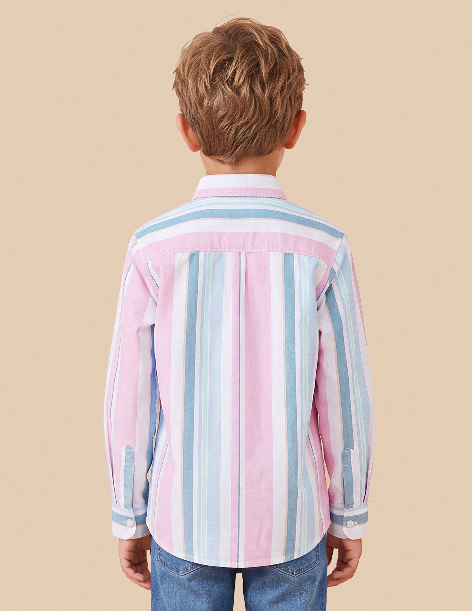 Vertical Striped Regular Fit Shirt Pink - U.S. Polo Assn. India | Large