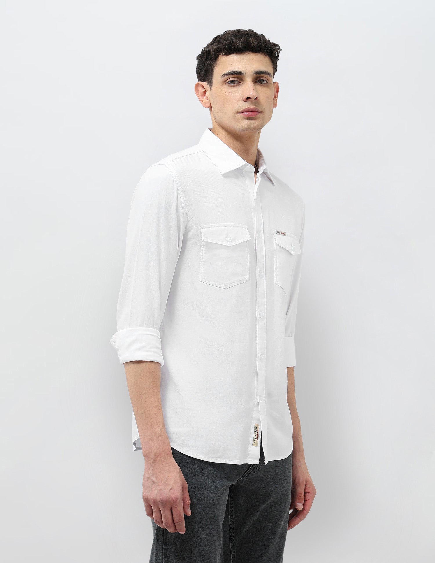 Solid Regular Fit Shirt White - U.S. Polo Assn. India | Large