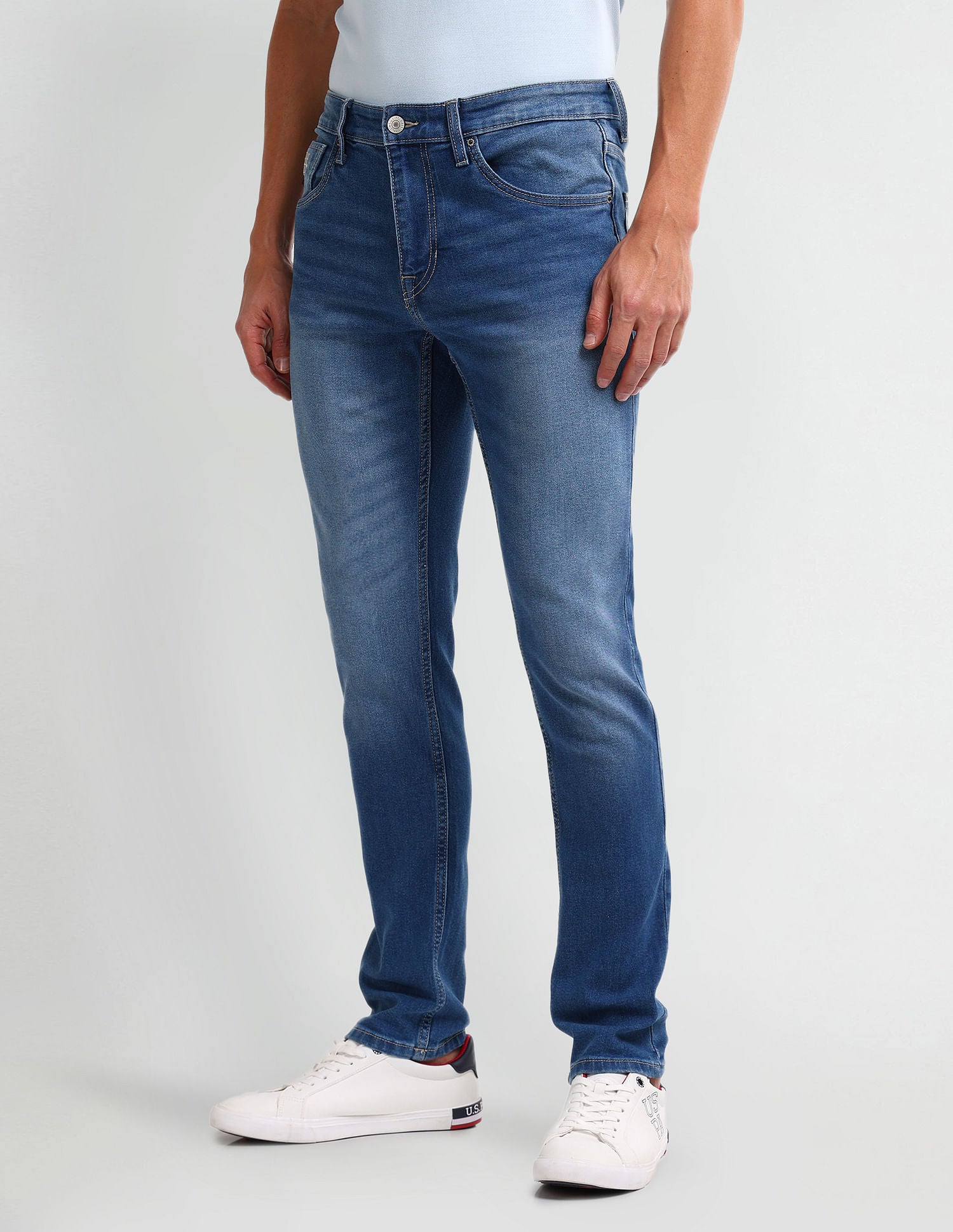 Brandon Slim Tapered Blue Jeans Blue - U.S. POLO ASSN. | Large