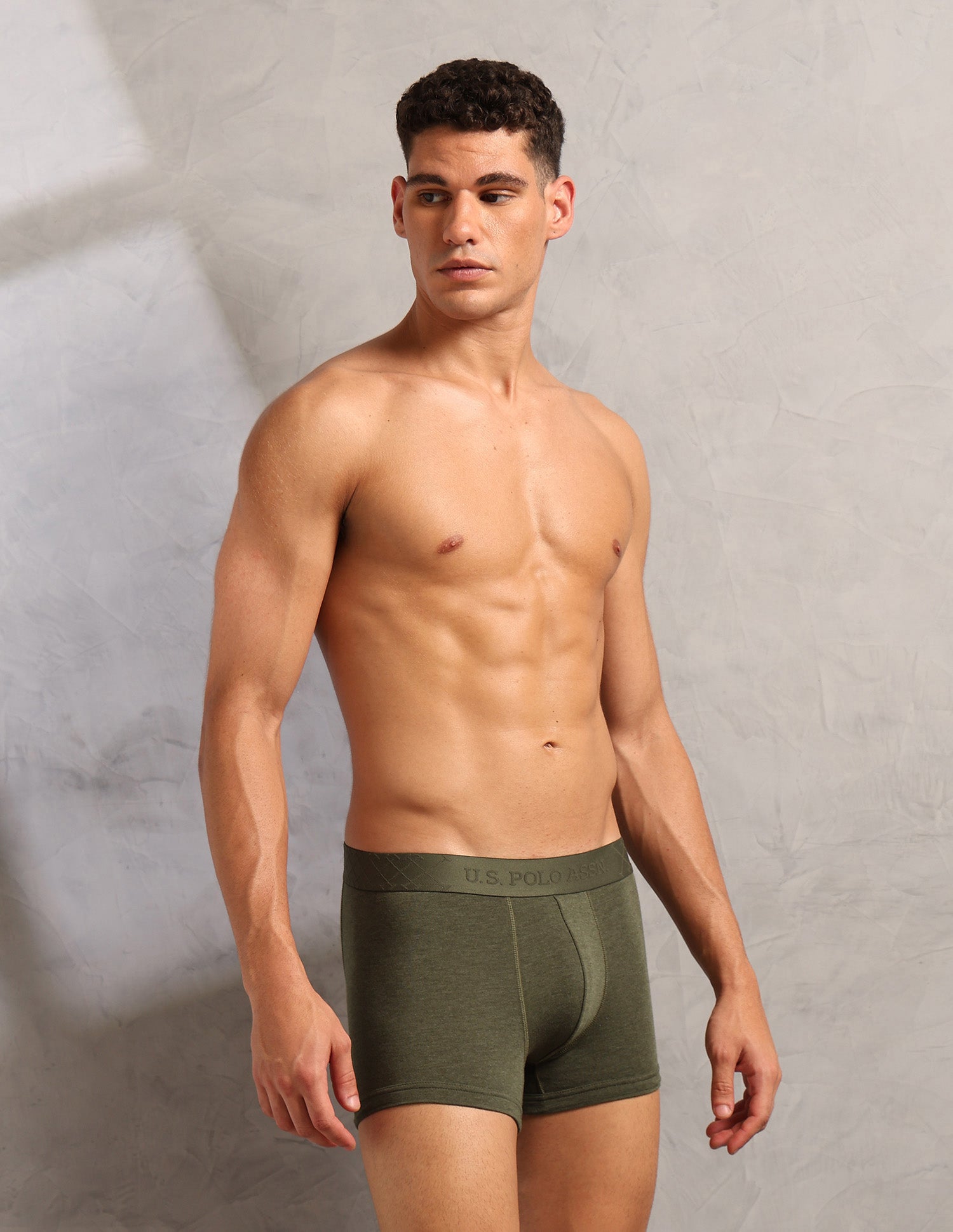 Moisture Control Breathable PT006 Trunks - Pack Of 1 Olive Melange - U.S. POLO ASSN. | Large