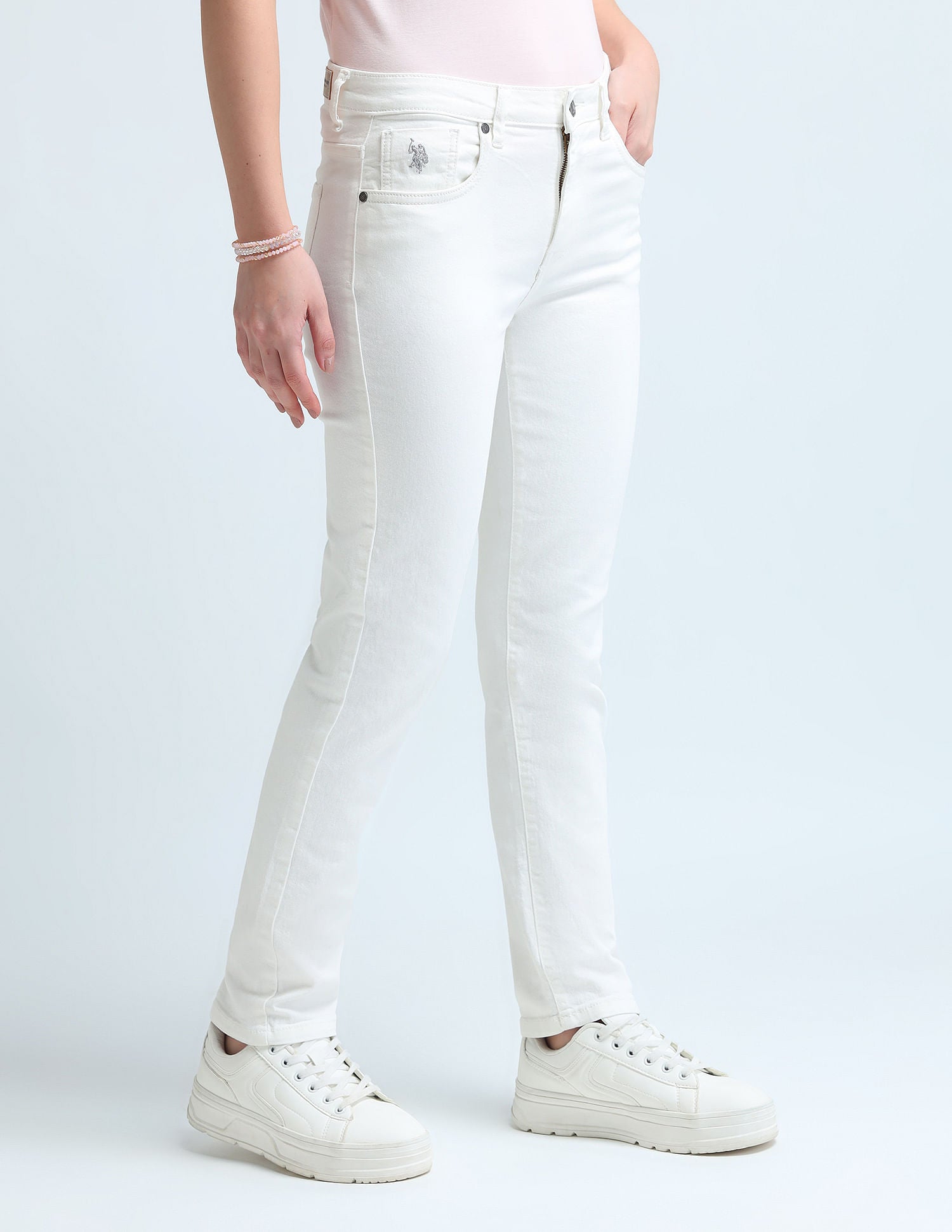 Slim Fit White Jeans White - U.S. POLO ASSN. | Large