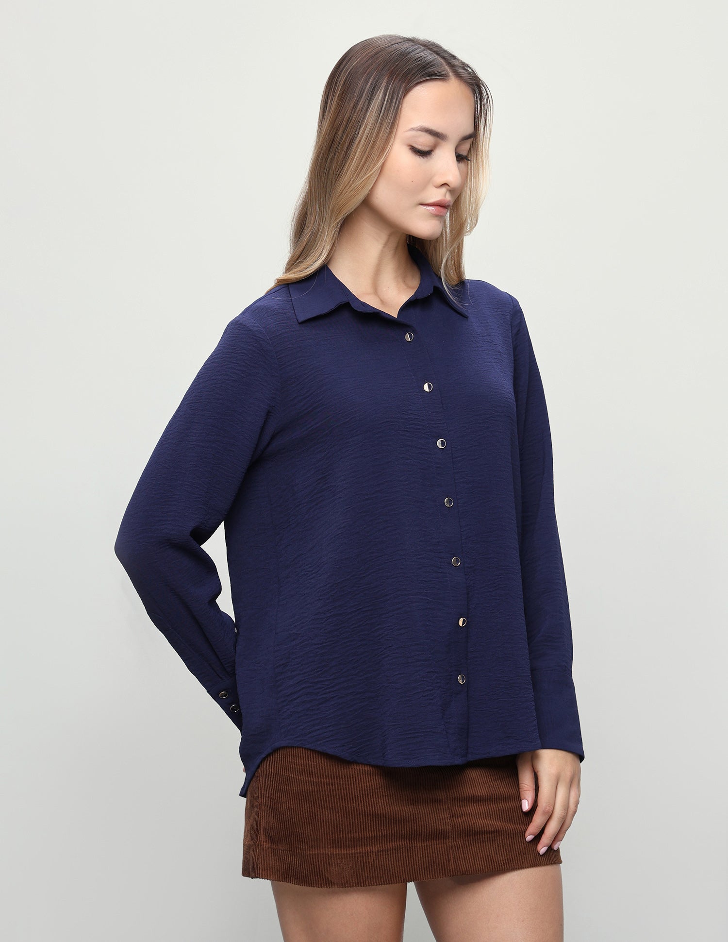 Solid Regular Fit Shirt Navy - U.S. Polo Assn. India | Large
