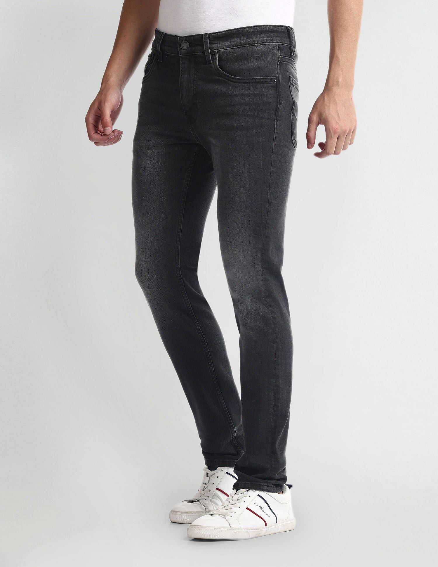 Regallo Skinny Fit Black Jeans Black - U.S. Polo Assn. India | Large