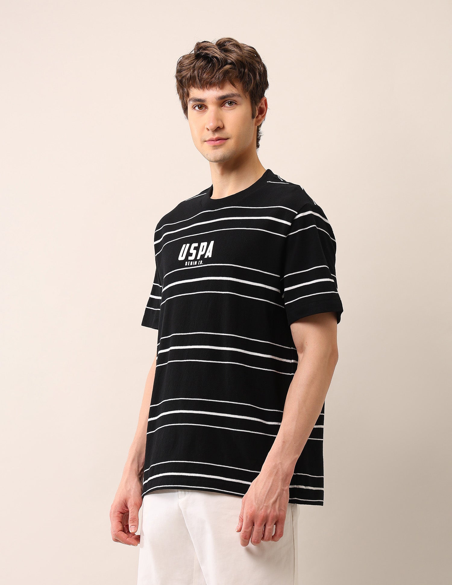 Relaxed Fit Pure Cotton T-Shirt Black - U.S. Polo Assn. India | Large