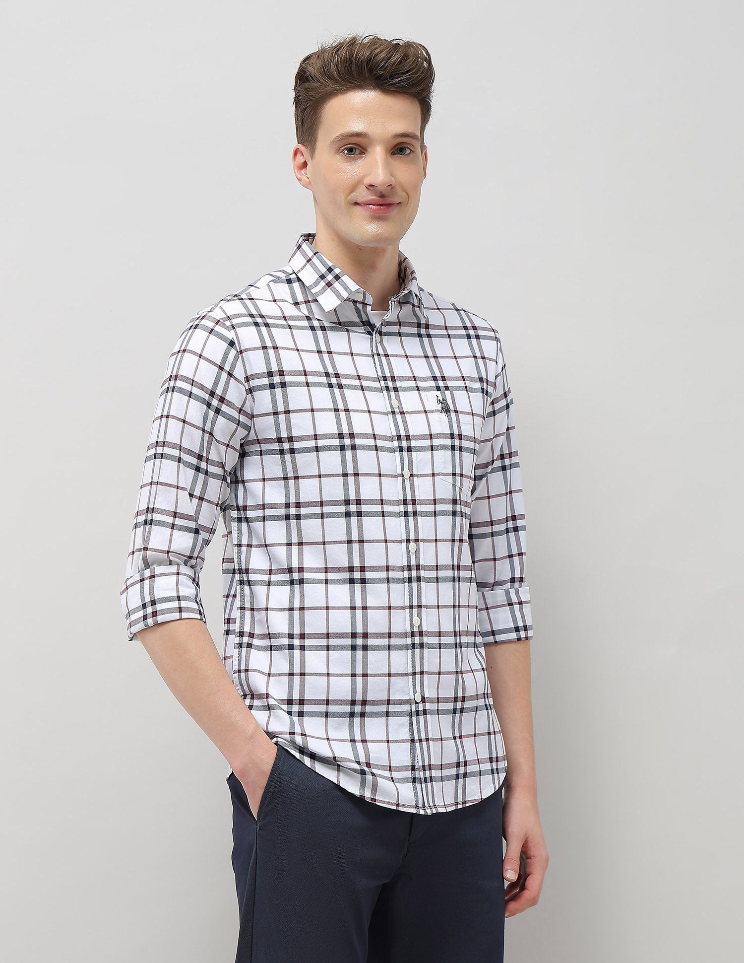 New Port Marina Regular Fit Shirt Navy - U.S. Polo Assn. India | Large