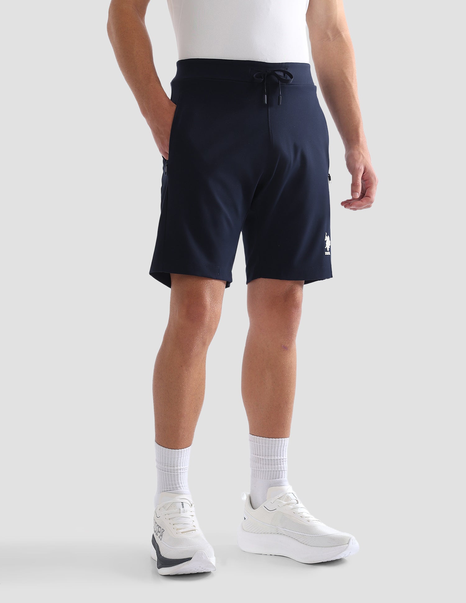 Slim Fit Mid Rise Active Shorts Navy - U.S. Polo Assn. India | Large