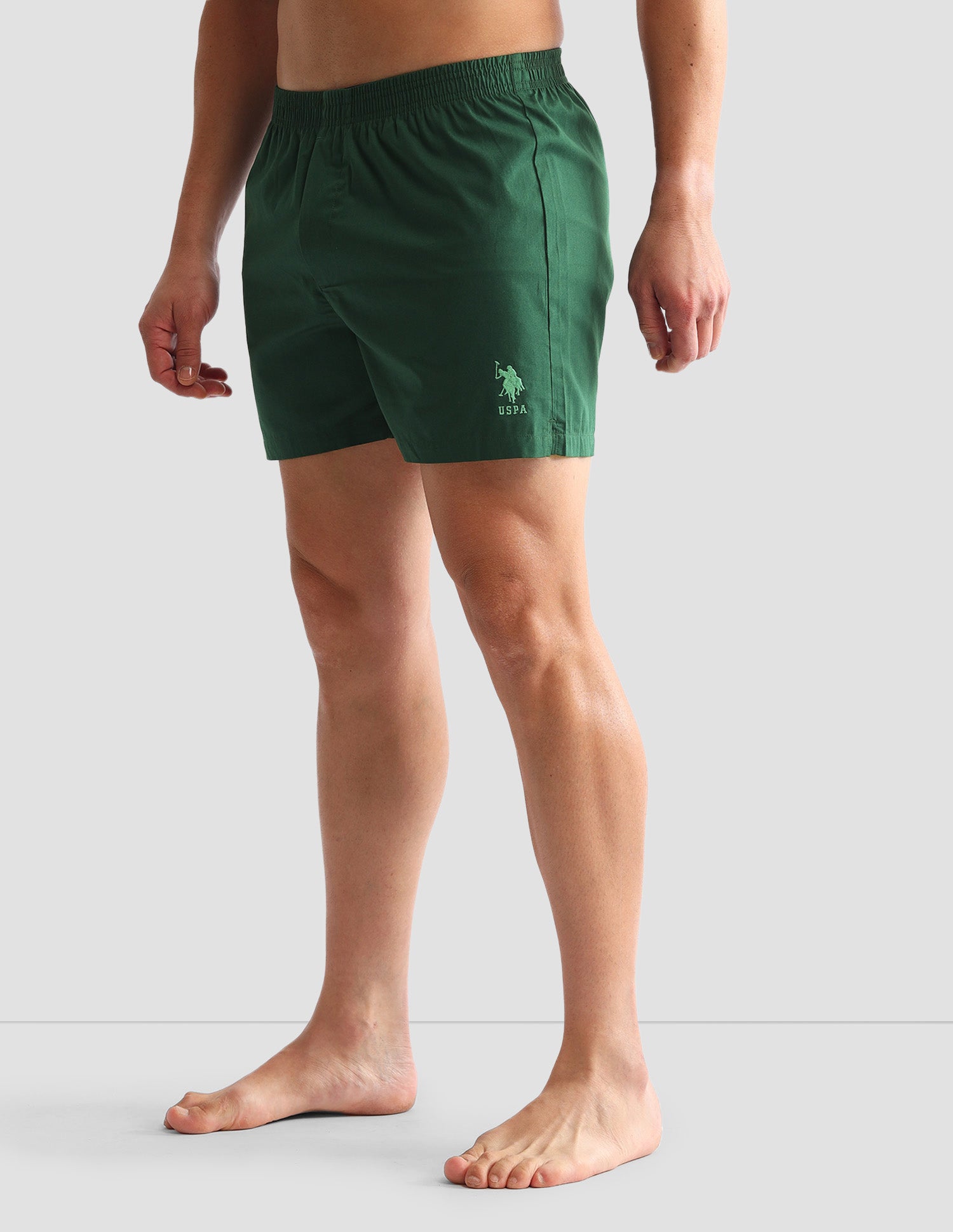 Solid Cotton OEX07 Boxers - Pack Of 1 Bistro Green - U.S. POLO ASSN. | Large