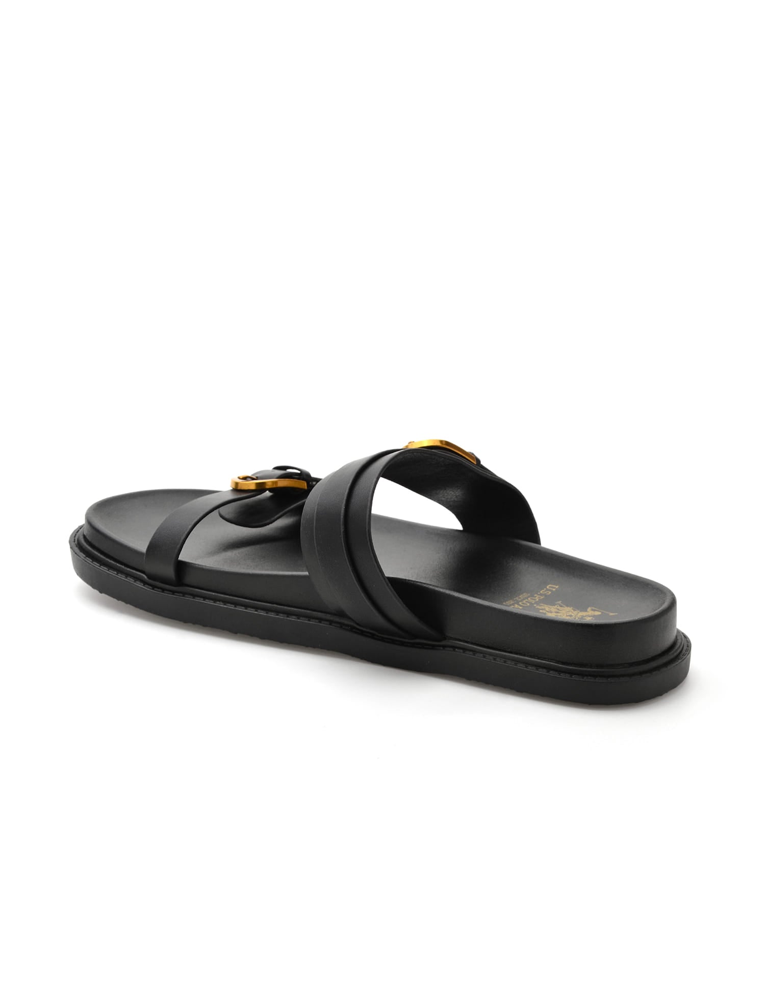 Textured Vincenza Slippers Black - U.S. Polo Assn. India | Large