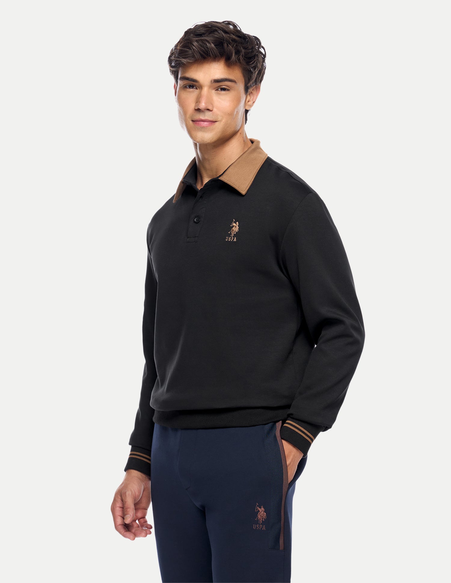 Solid Slim Fit Sweatshirt Black - U.S. Polo Assn. India | Large