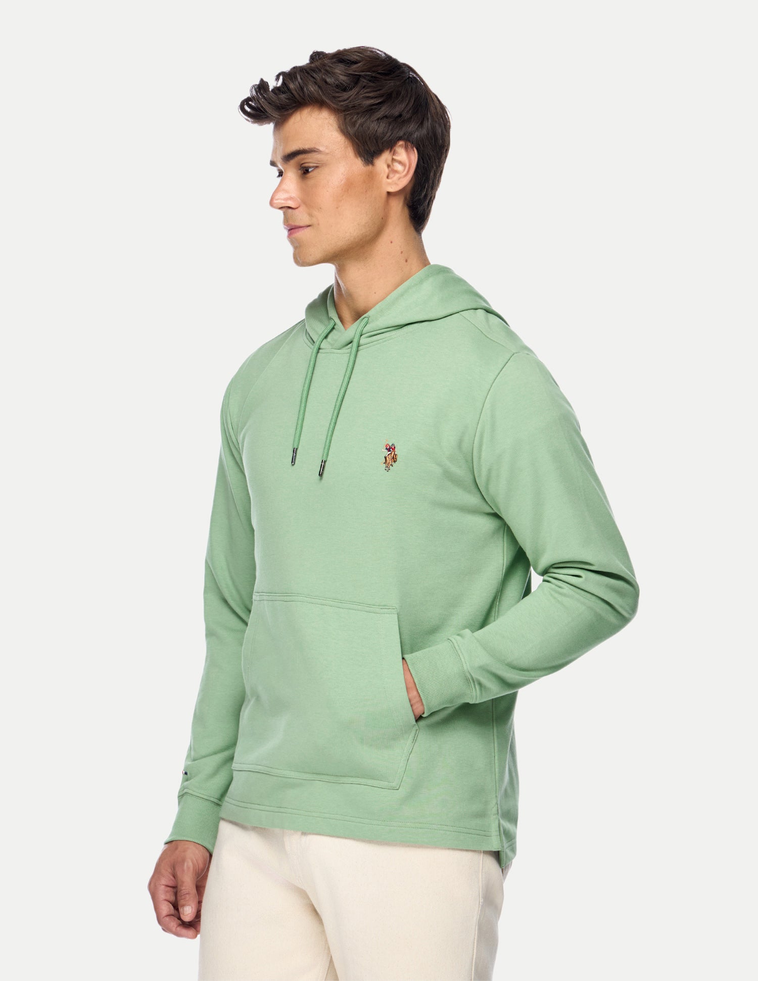 Solid Regular Fit Sweatshirt Light Green - U.S. Polo Assn. India | Large