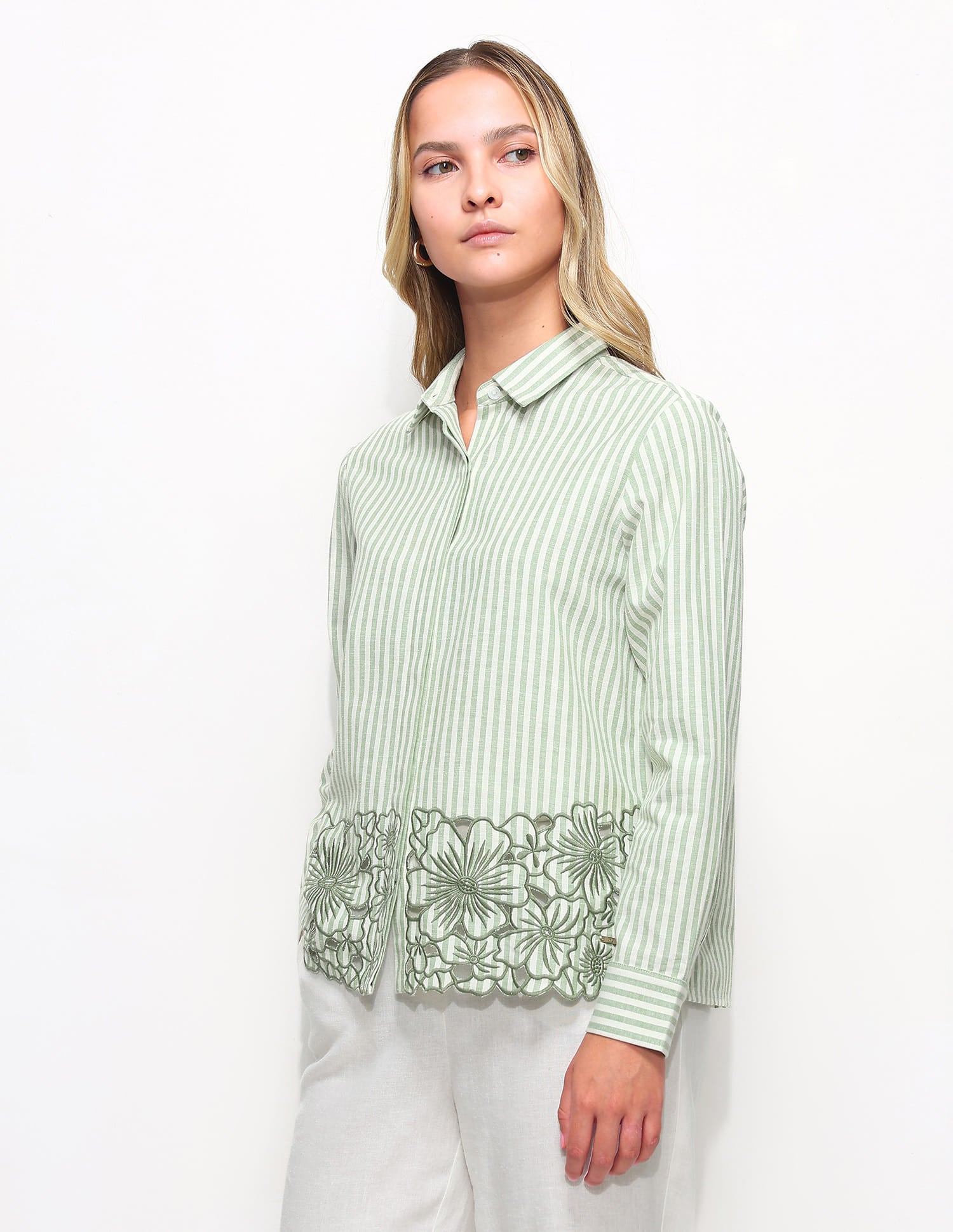 Relaxed Fit Striped Shirt Green - U.S. Polo Assn. India | Large