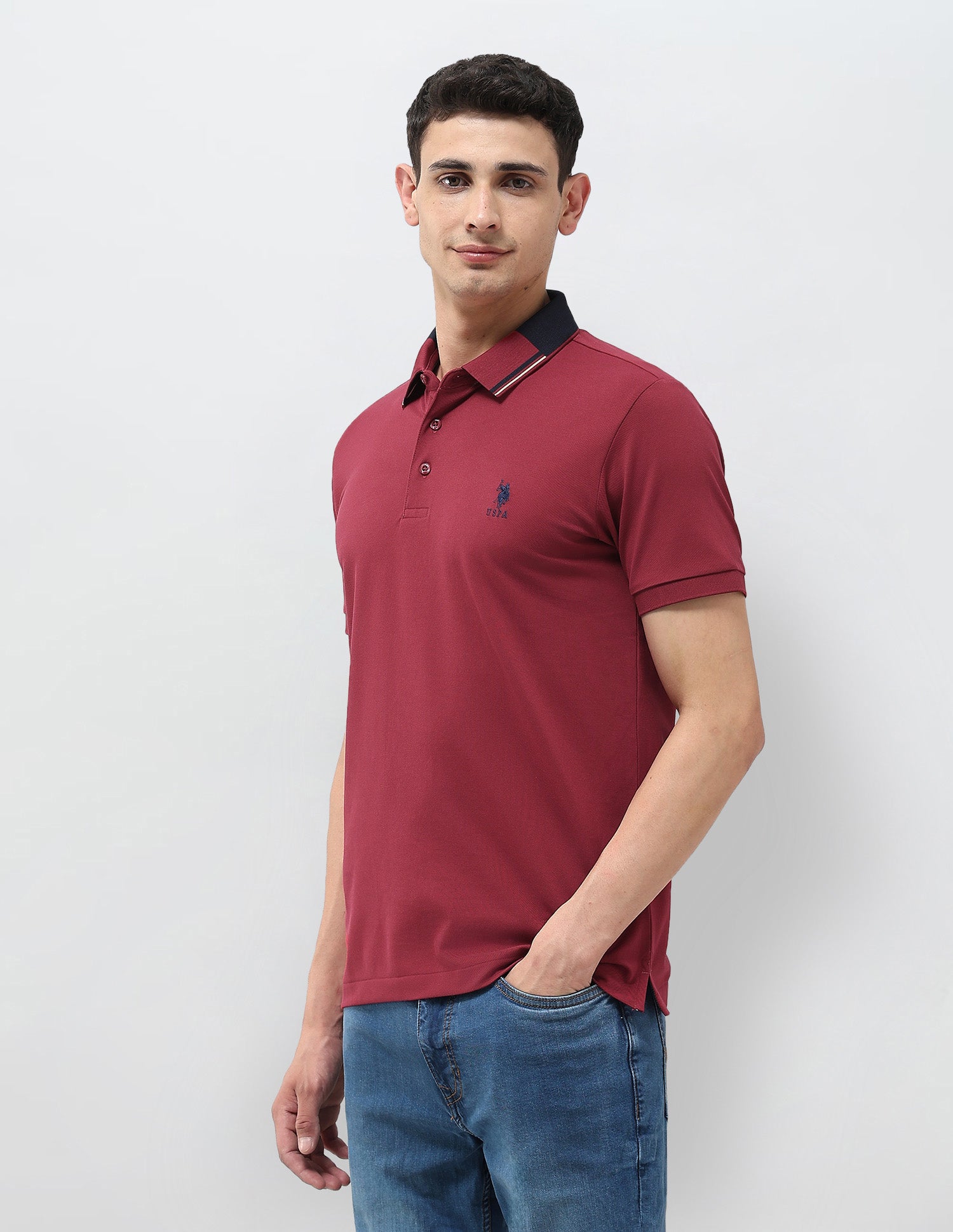 Solid Regular Fit Polo Shirt Red - U.S. POLO ASSN. | Large