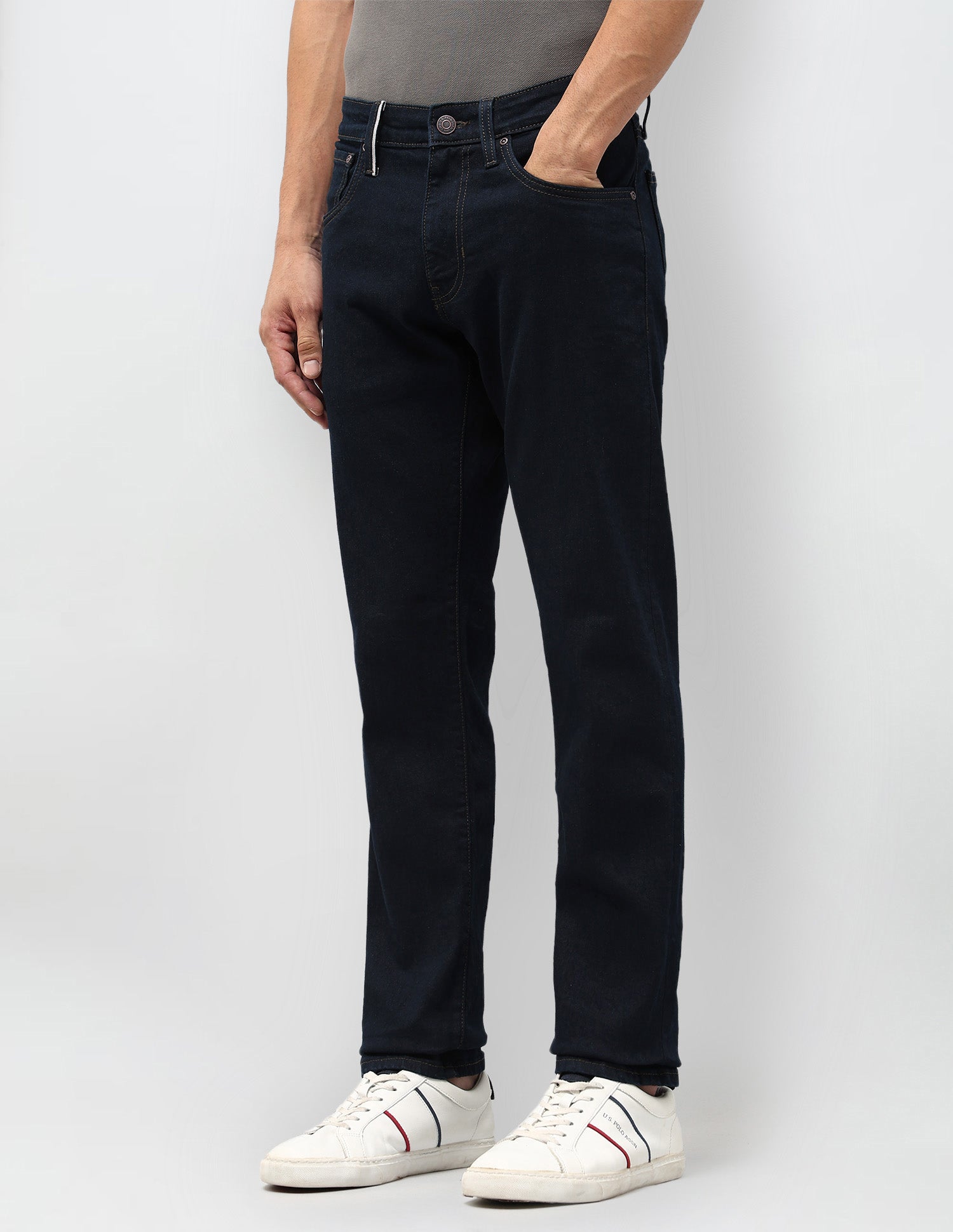 Brandon Slim Tapered Fit Blue Jeans Dark Wash - U.S. POLO ASSN. | Large