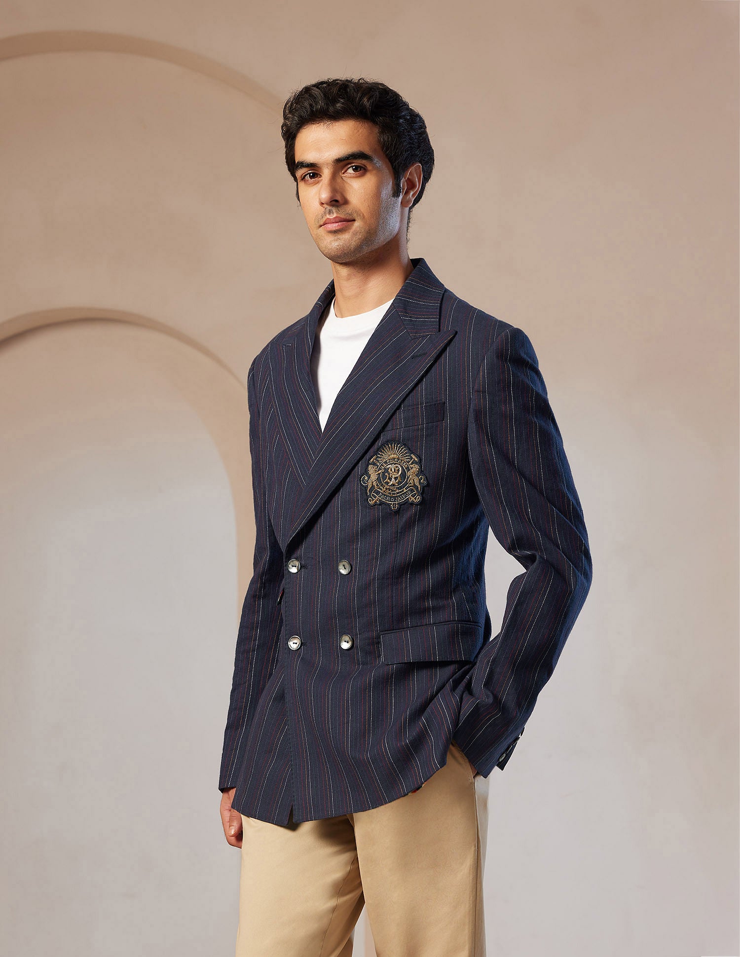 Pacho X Crest Logo Double Breasted Jacket Navy - U.S. Polo Assn. India | Large