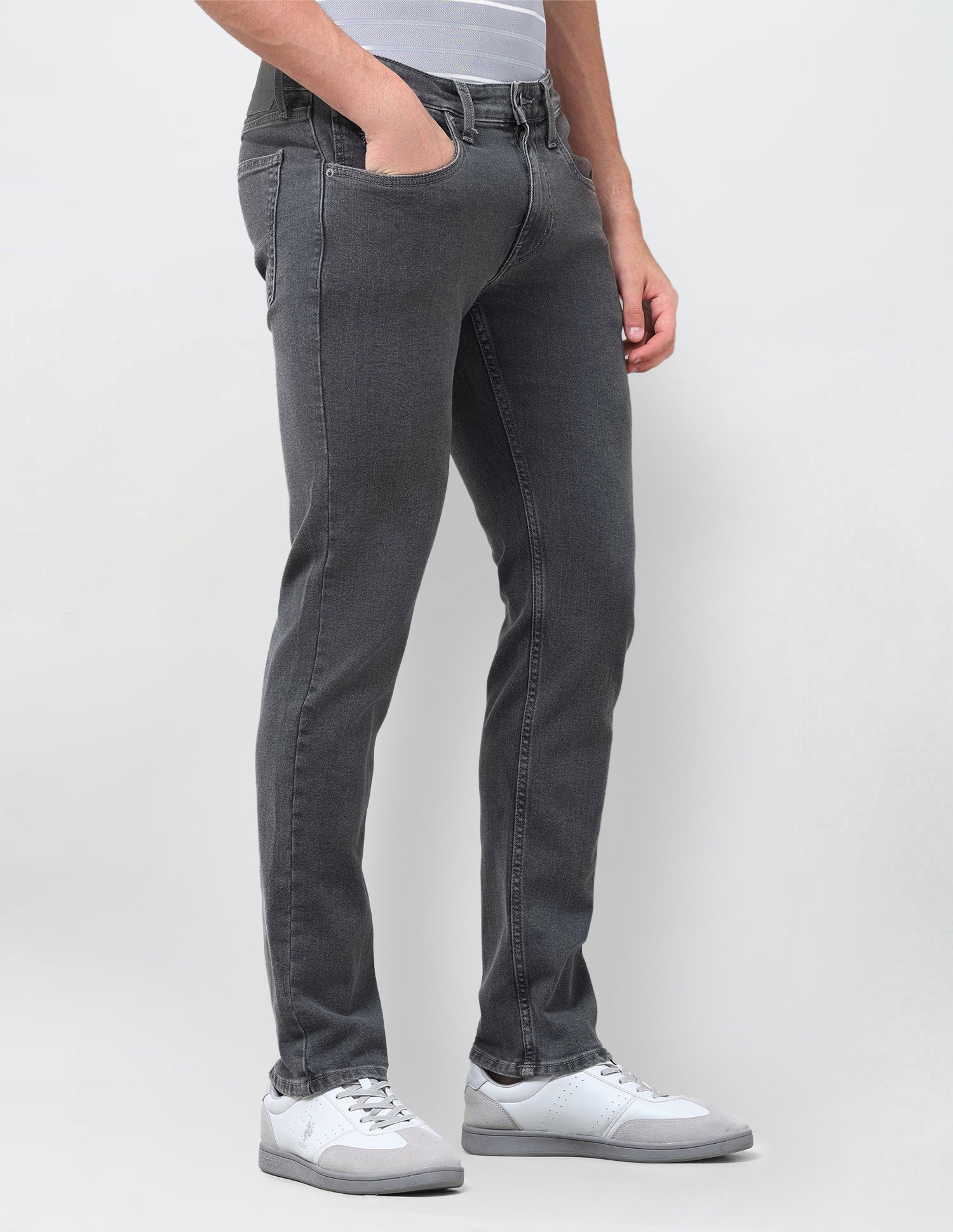 Brandon Slim-Tapered Fit Grey Jeans Grey - U.S. Polo Assn. India | Large
