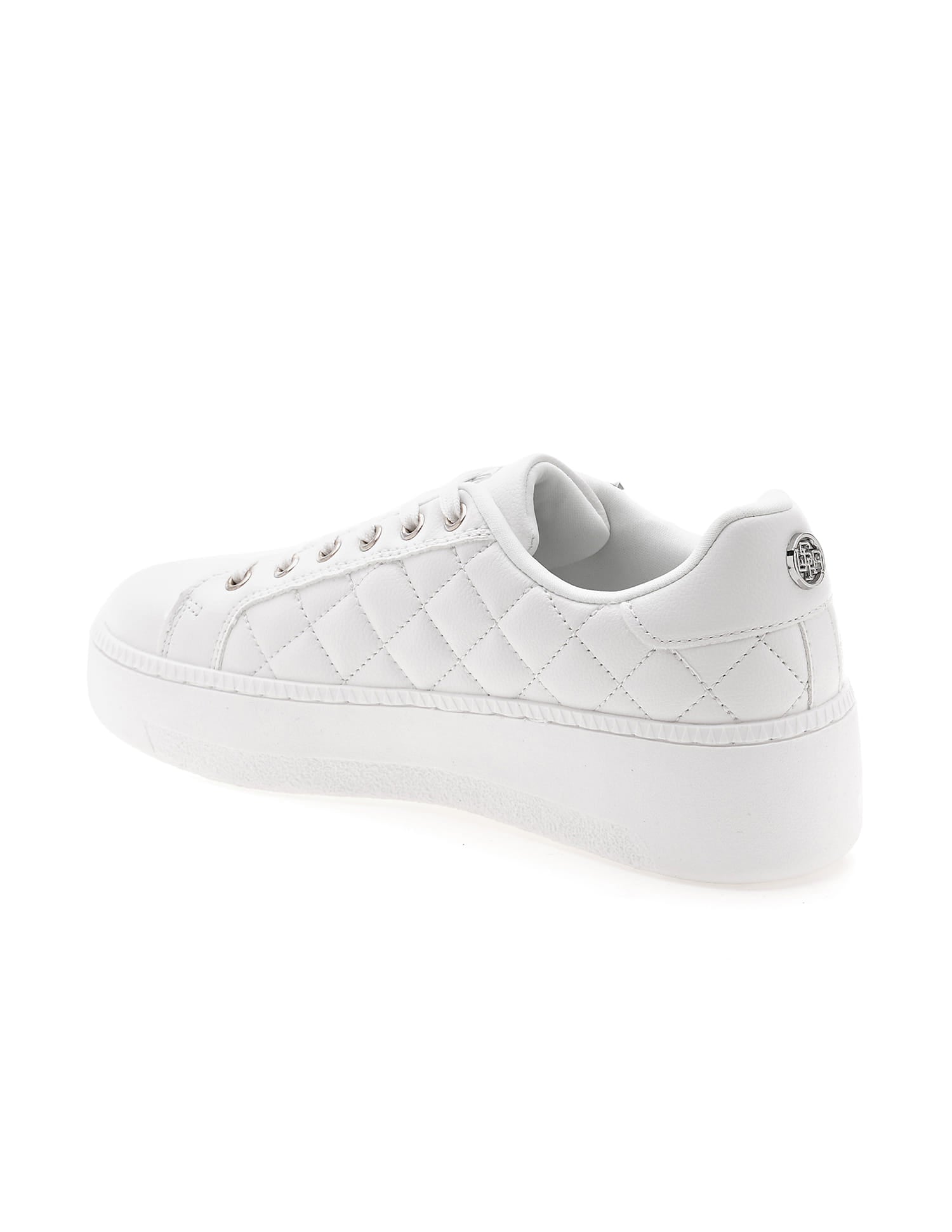 Gabriella White Quilting Detail Sneakers Shoes White - U.S. Polo Assn. India | Large