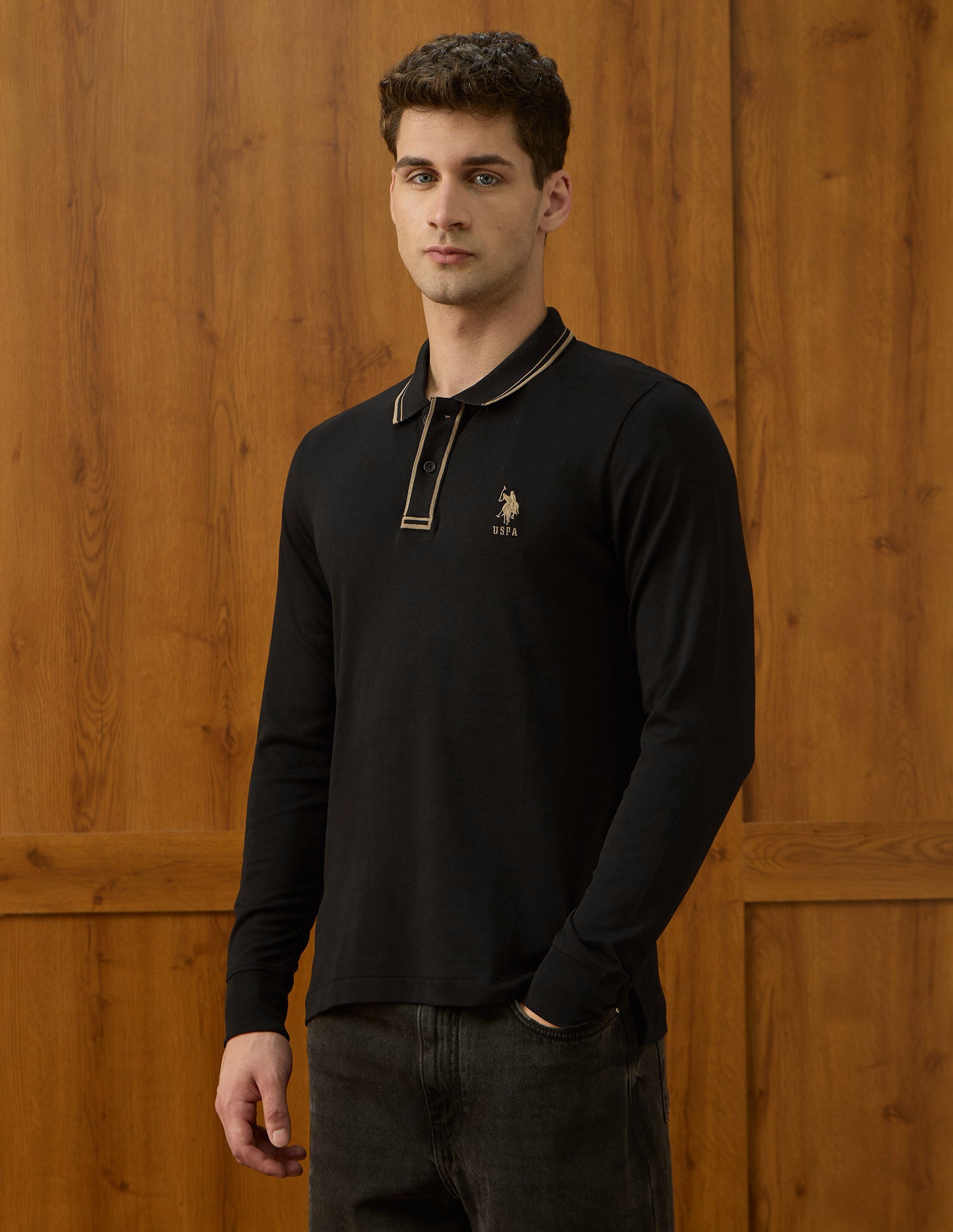 Solid Equestrian Aisle Theater Polo Shirt Black - U.S. POLO ASSN. | Large