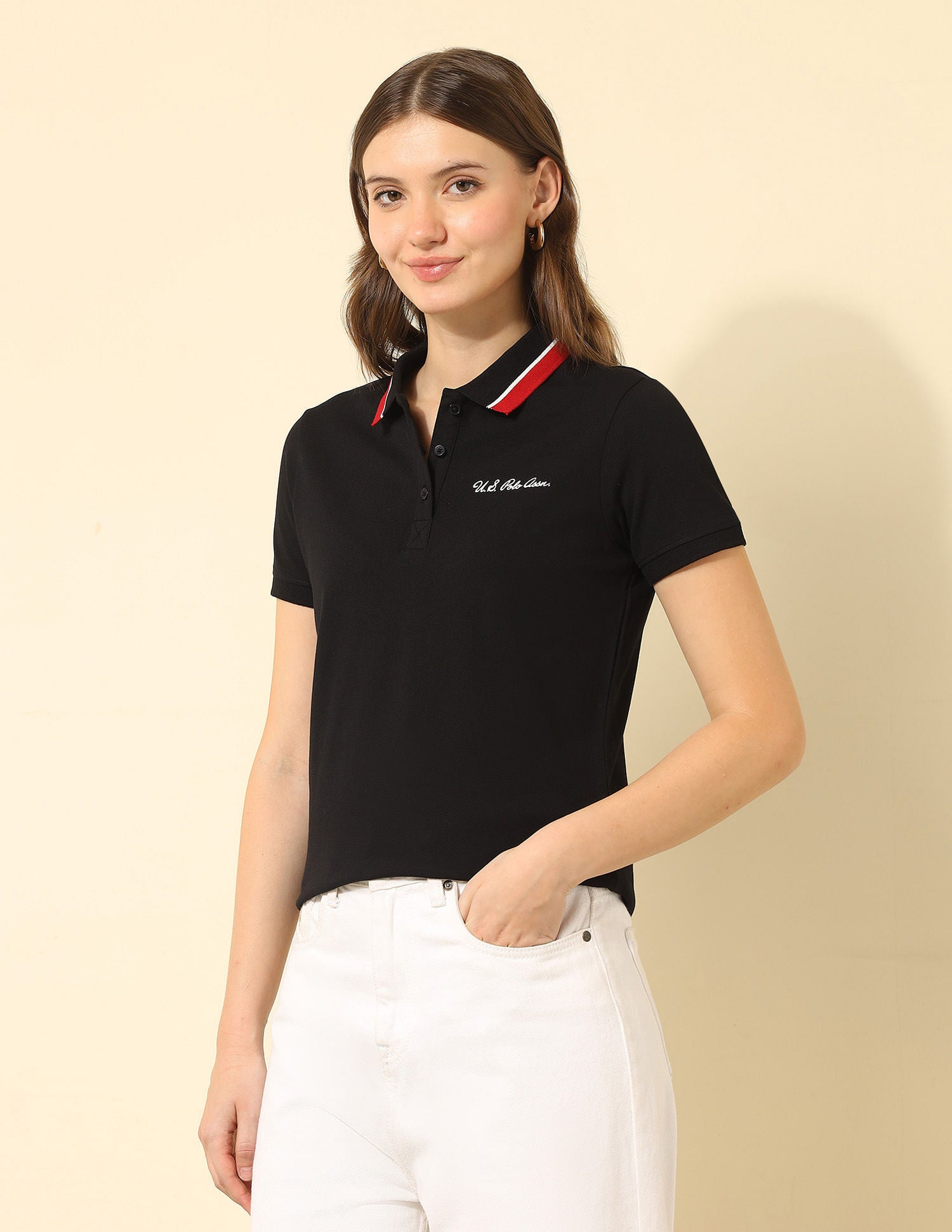 Regular Fit Solid Polo Shirt Black - U.S. POLO ASSN. | Large