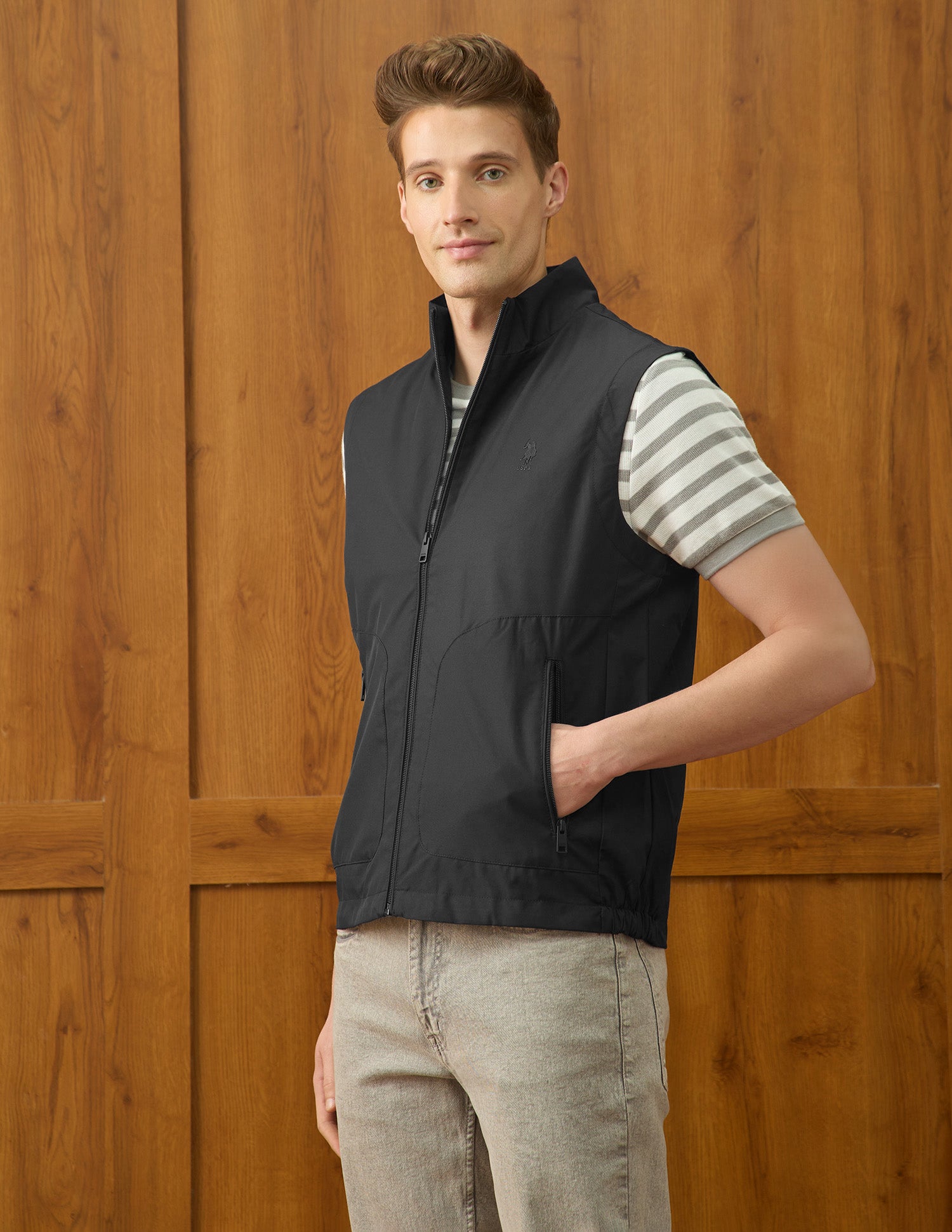 Equestrian Aisle Theater Regular Fit Jacket Navy - U.S. Polo Assn. India | Large