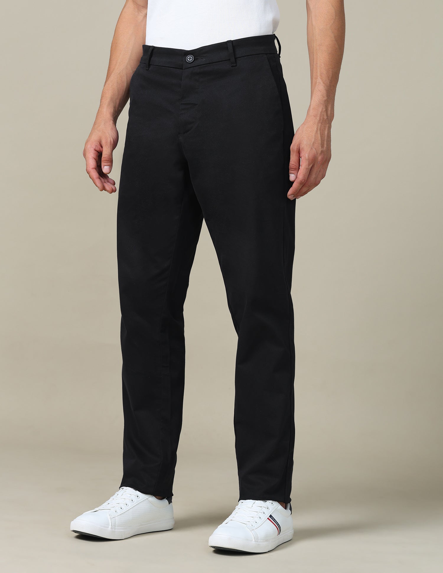 Textured Dobby Trousers Black - U.S. POLO ASSN. | Large