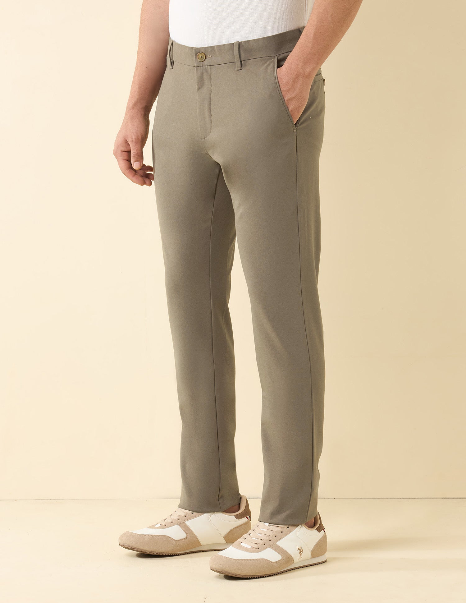 Bi Stretch Austin Slim Fit Chinos Khaki - U.S. POLO ASSN. | Large