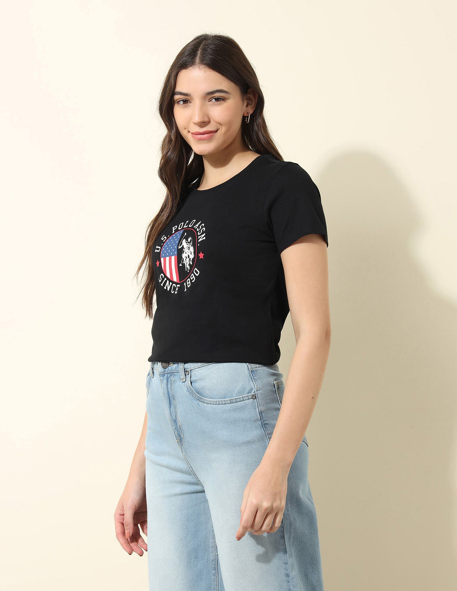 Regular Fit Brand Printed T-Shirt Black - U.S. POLO ASSN. | Large