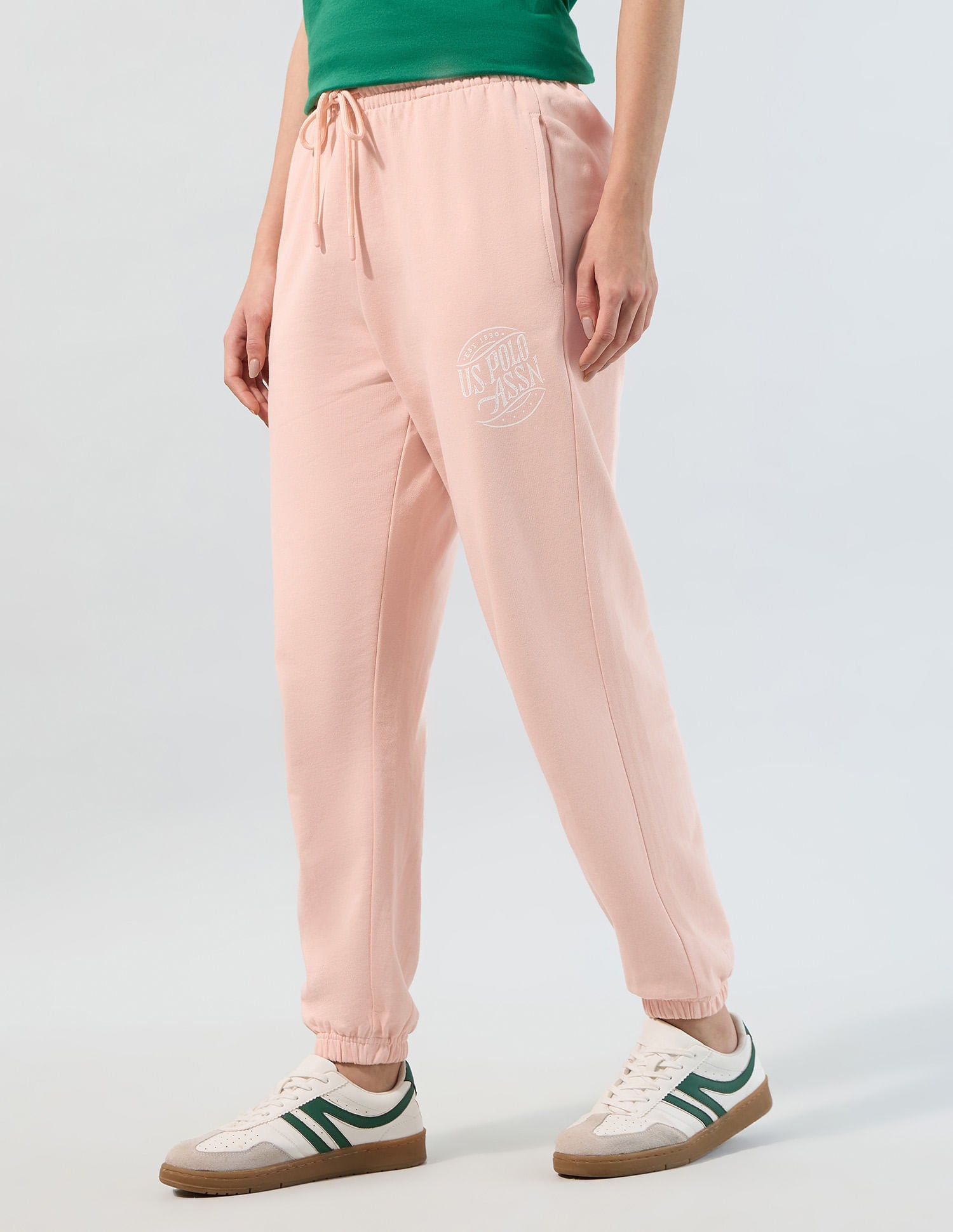 Solid Jogger Fit Trousers Pink - U.S. POLO ASSN. | Large