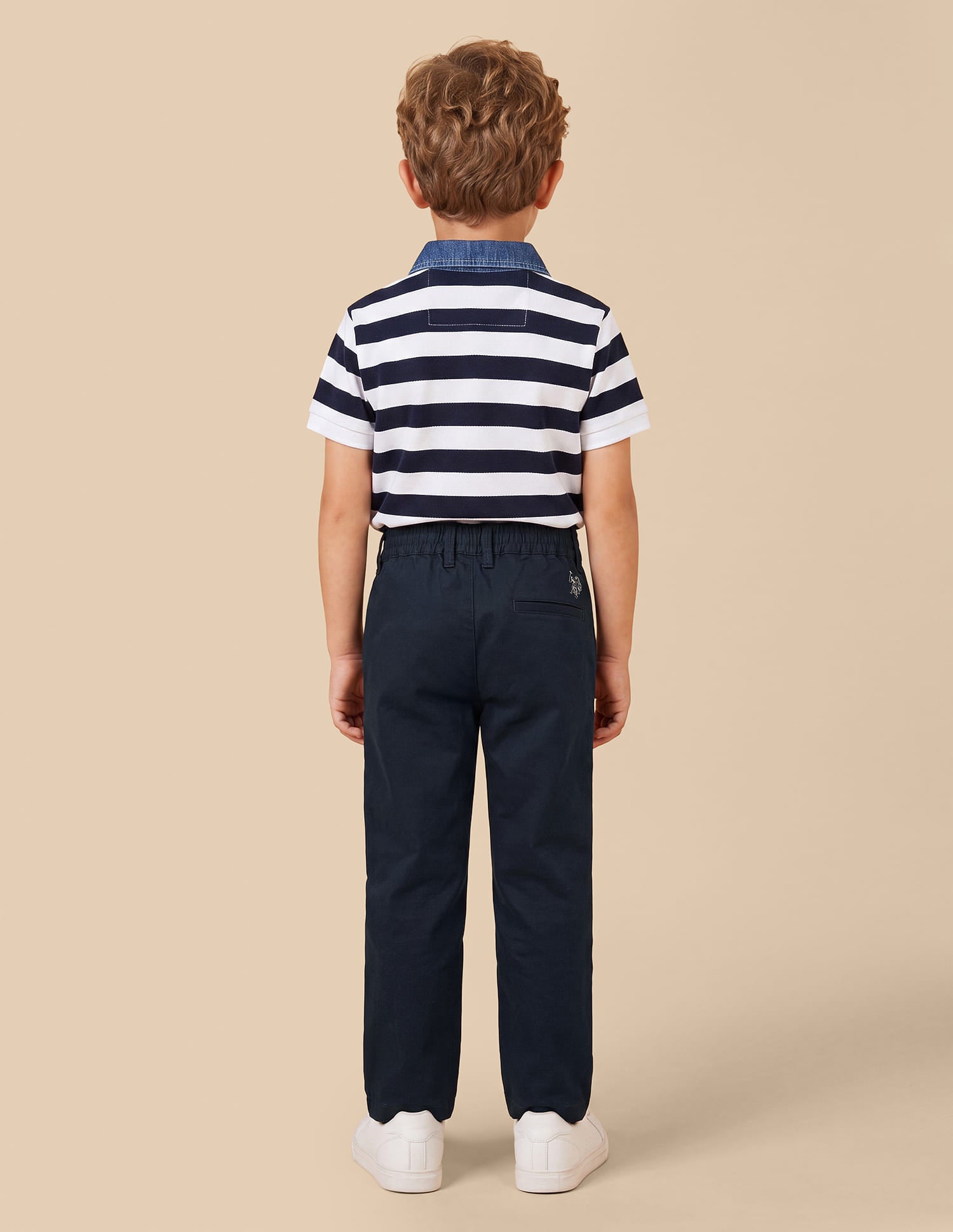 Dobby Regular Fit Trousers Navy - U.S. Polo Assn. India | Large