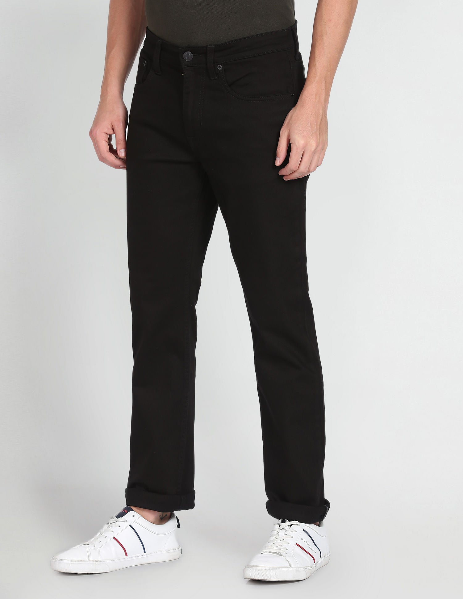 Harold Slim Straight Twill Jeans Black - U.S. POLO ASSN. | Large