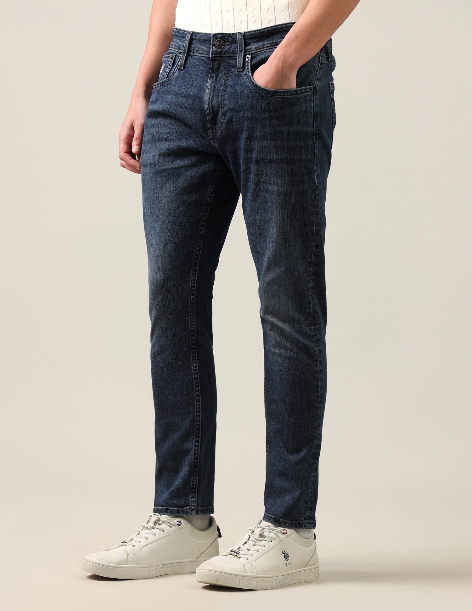 Henry Tapered Fit Blue Jeans Blue - U.S. Polo Assn. India | Large