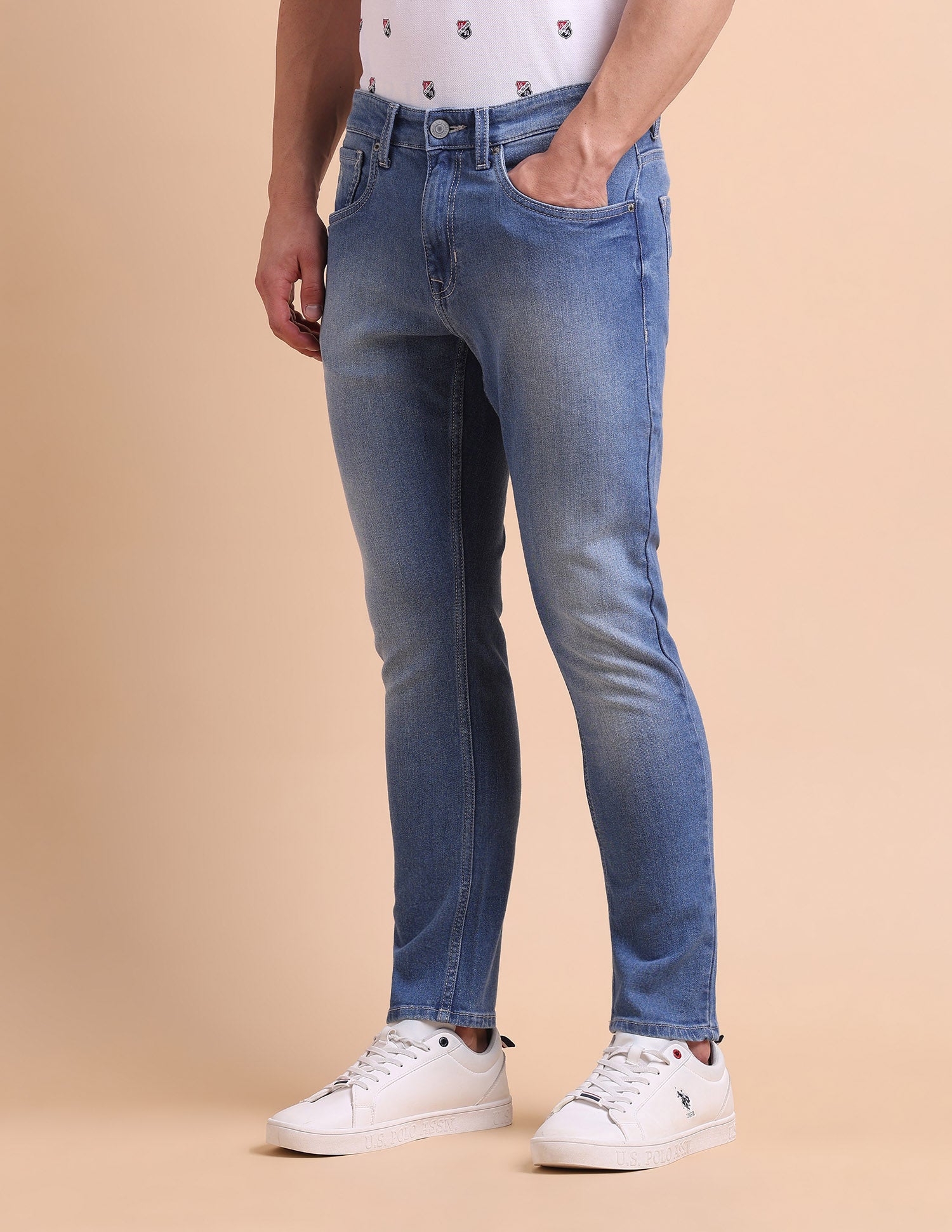 Henry Tapered Cropped Fit Blue Jeans Blue - U.S. POLO ASSN. | Large