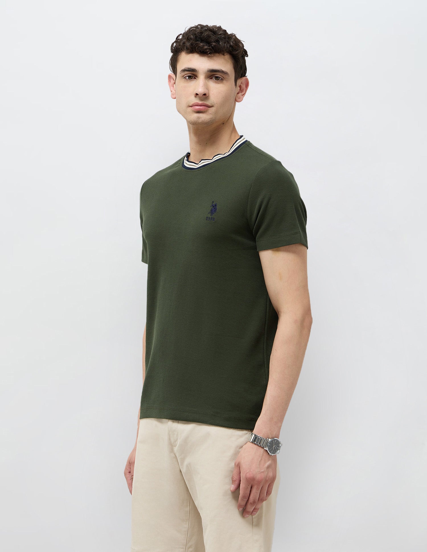 Solid Regular Fit T-Shirt Dark Green - U.S. POLO ASSN. | Large