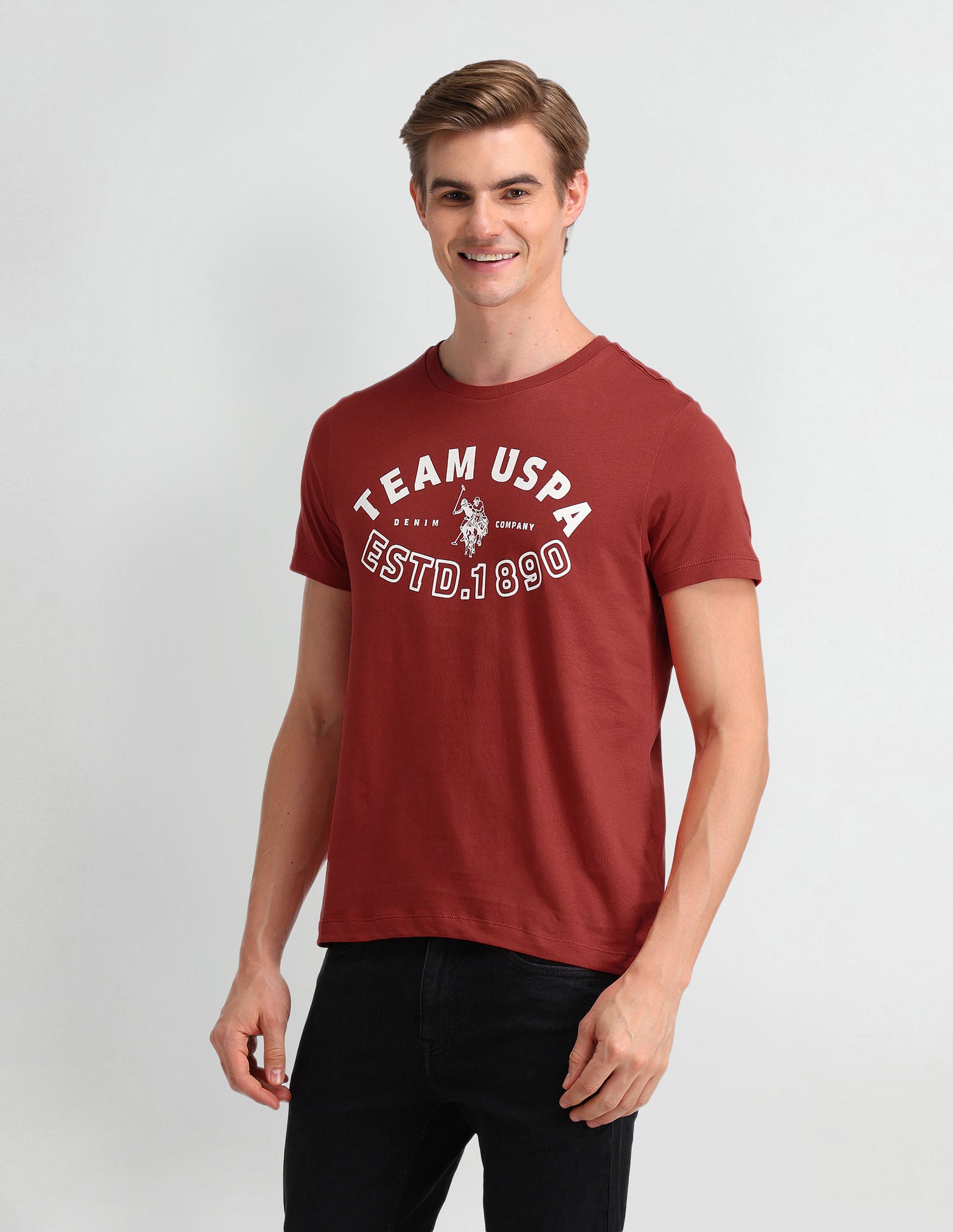 Pure Cotton Brand Printed Slim Fit T-Shirt Rust - U.S. POLO ASSN. | Large