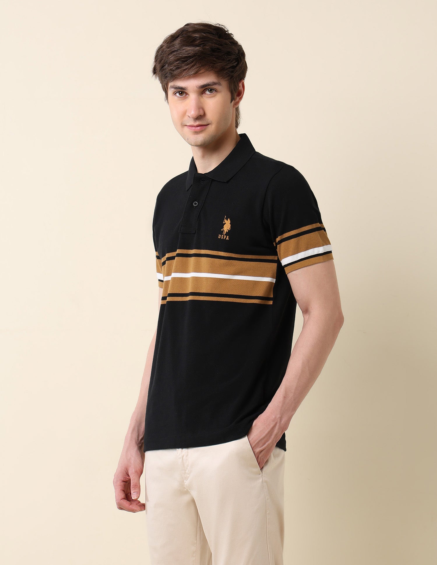 Colourblocked Classic Polo Shirt Black - U.S. POLO ASSN. | Large