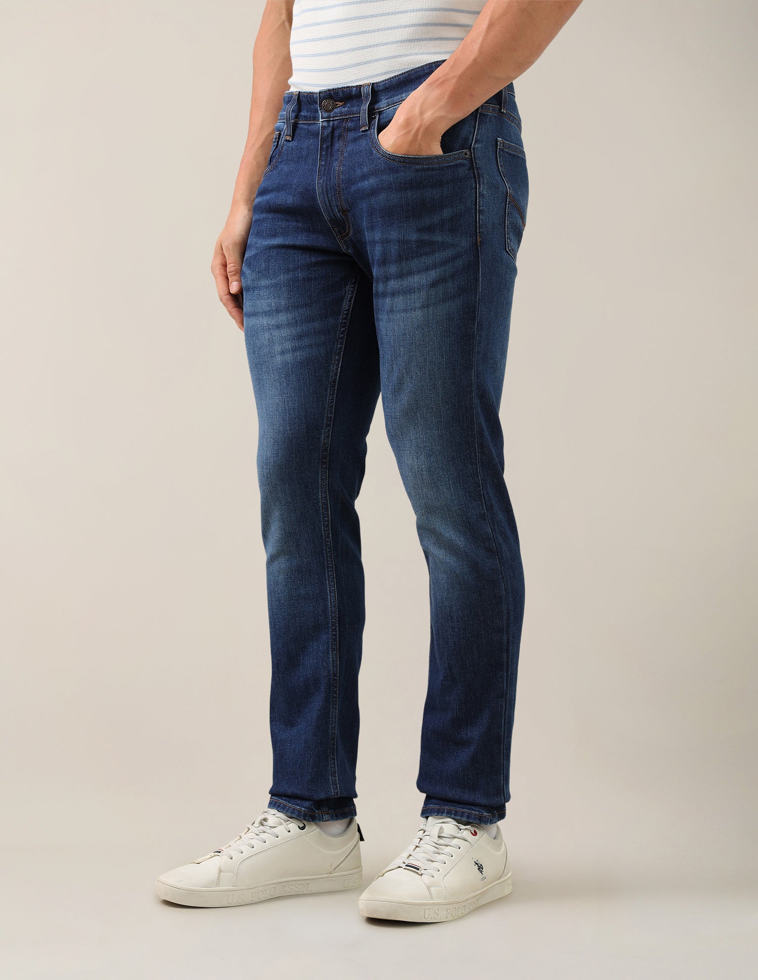 Brandon Slim-Tapered Fit Blue Jeans Blue - U.S. Polo Assn. India | Large