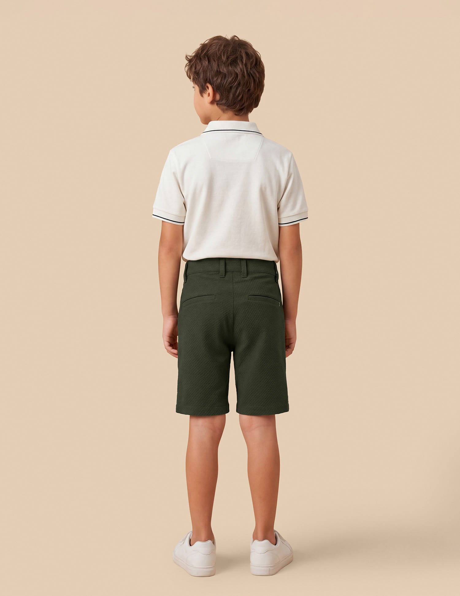 Solid Slim Fit Shorts Olive - U.S. Polo Assn. India | Large