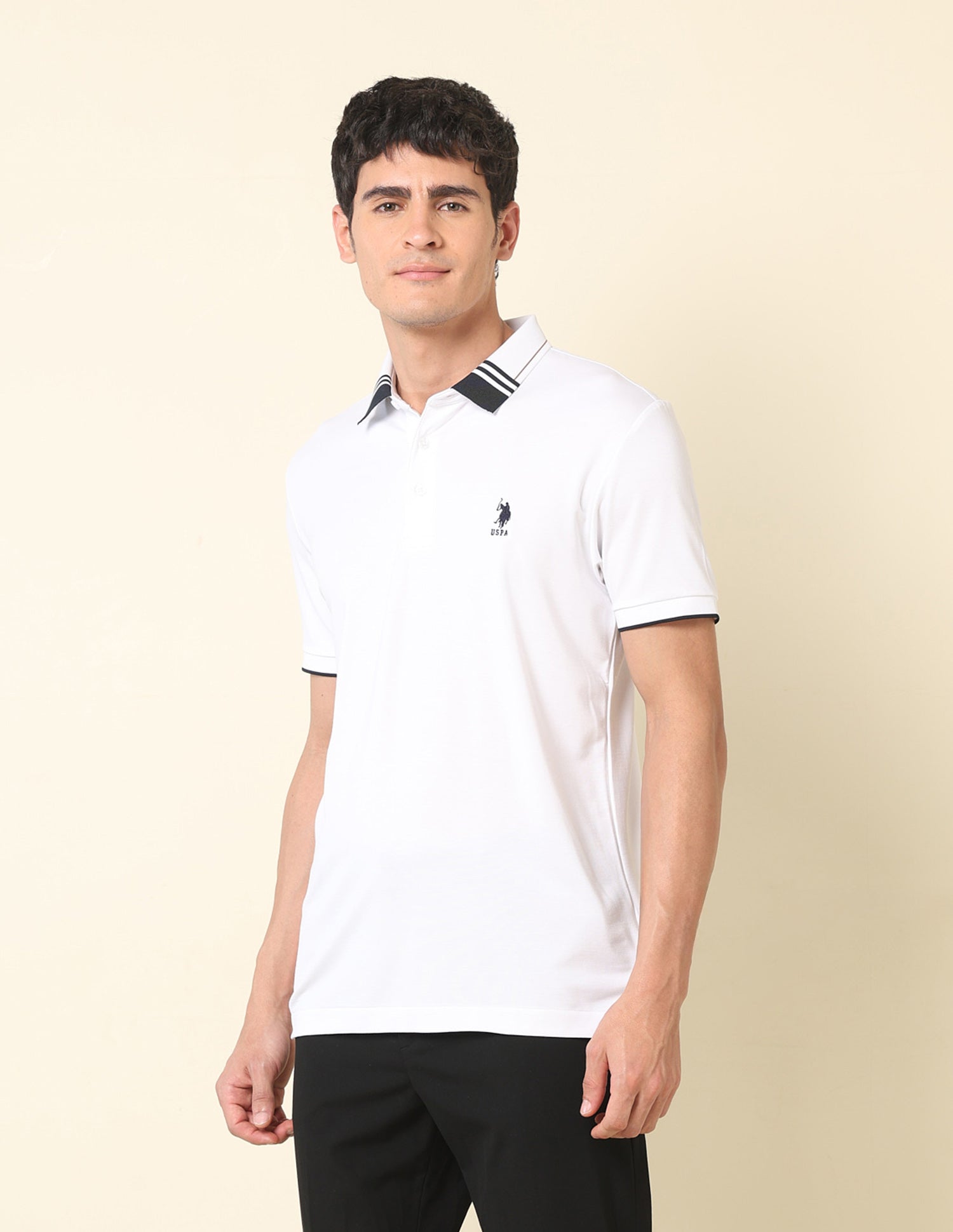 Solid Gentleman's Club Polo Shirt White - U.S. Polo Assn. India | Large