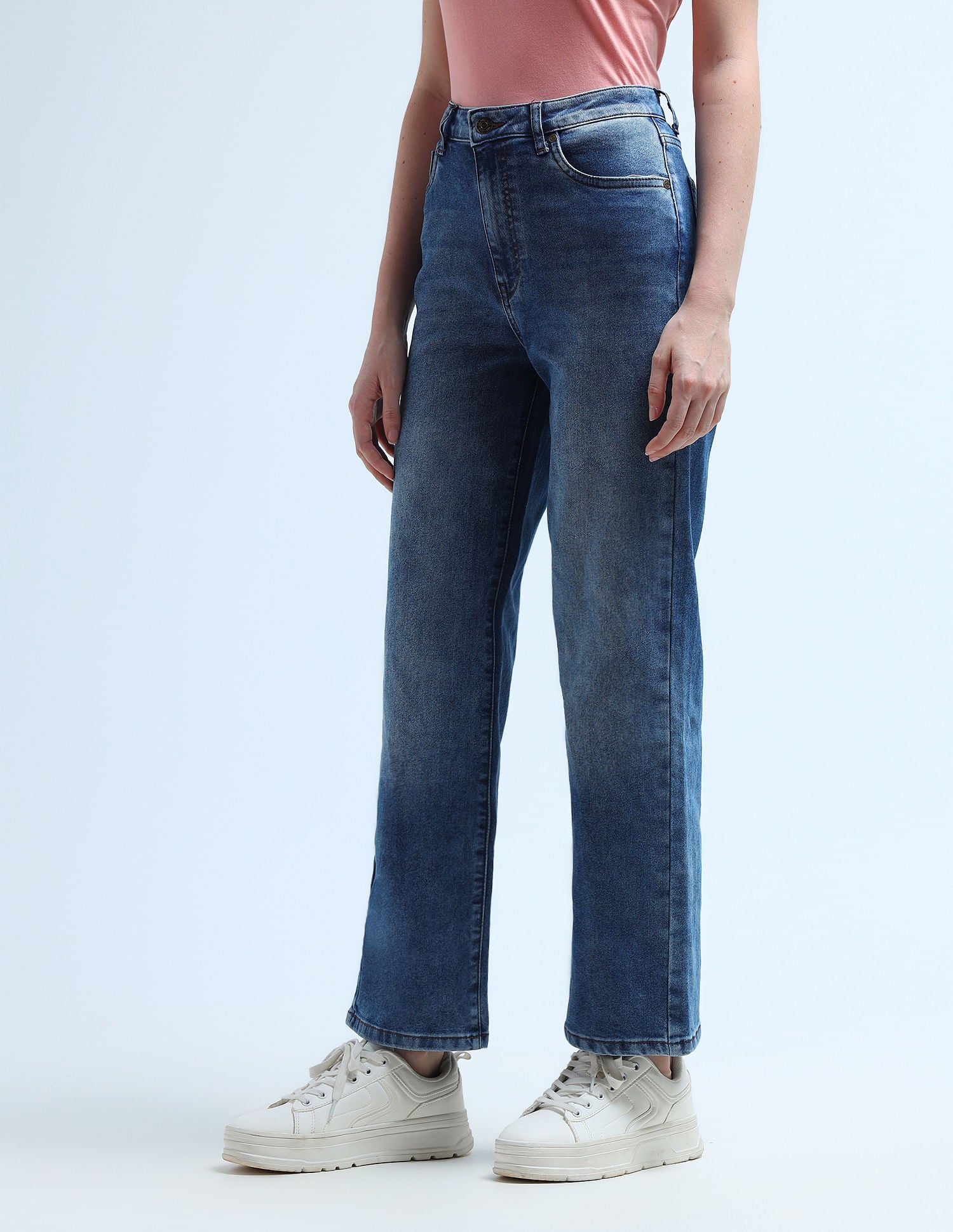 High Rise Wide Leg Jeans Me. Blue - U.S. POLO ASSN. | Large