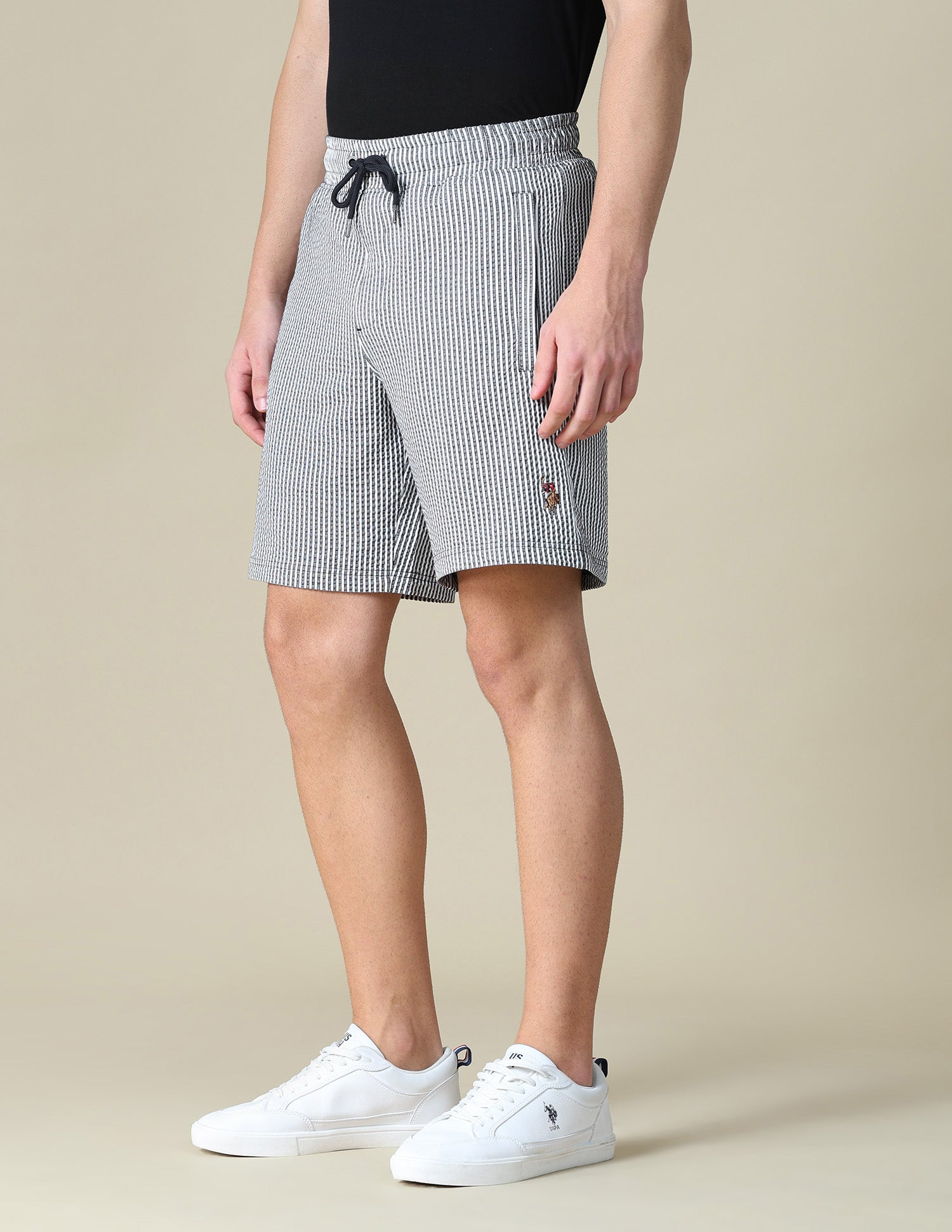 Vertical Striped Seersucker Shorts Navy - U.S. Polo Assn. India | Large
