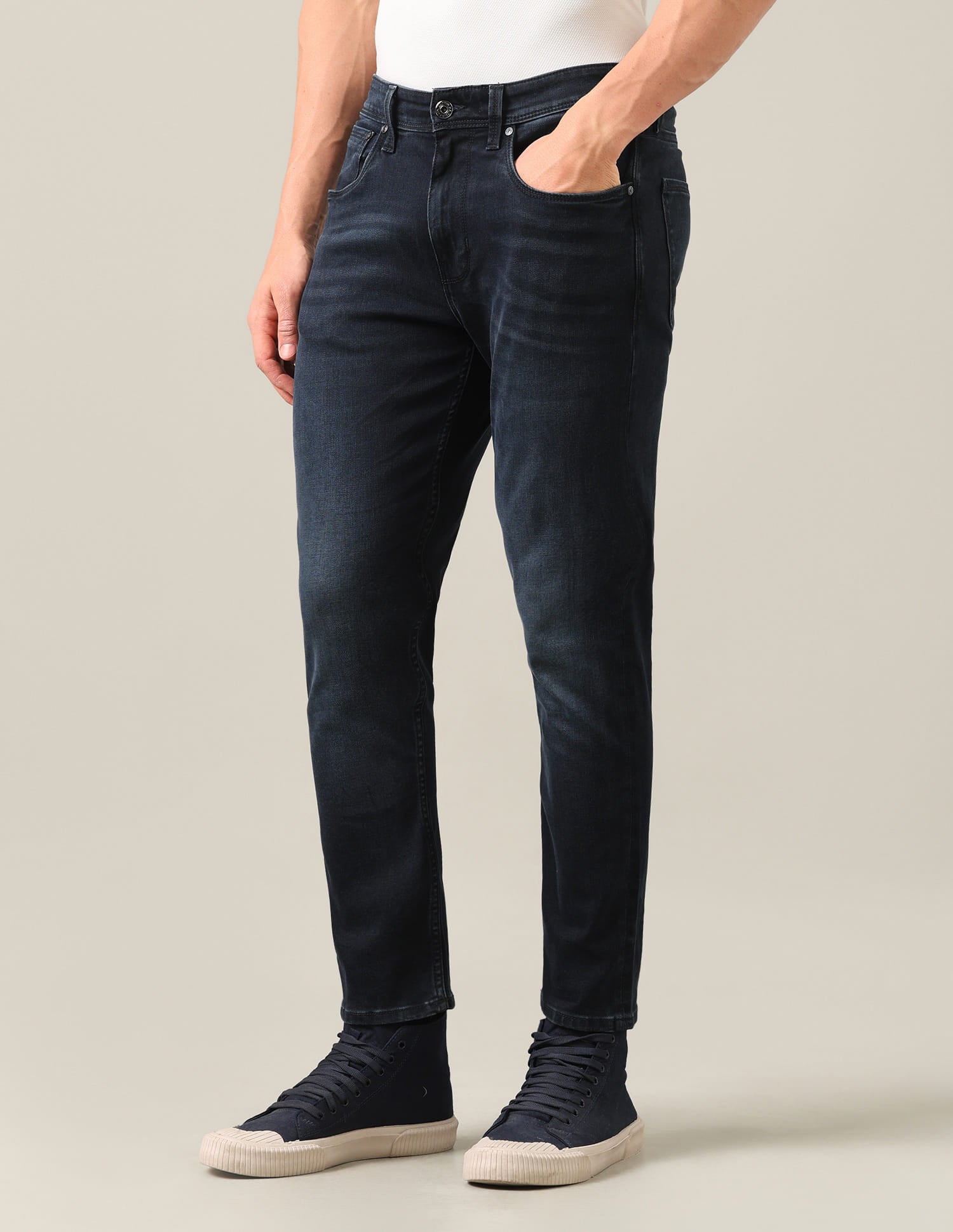 Cole Comfort Cropped Fit Blue Jeans Blue - U.S. Polo Assn. India | Large