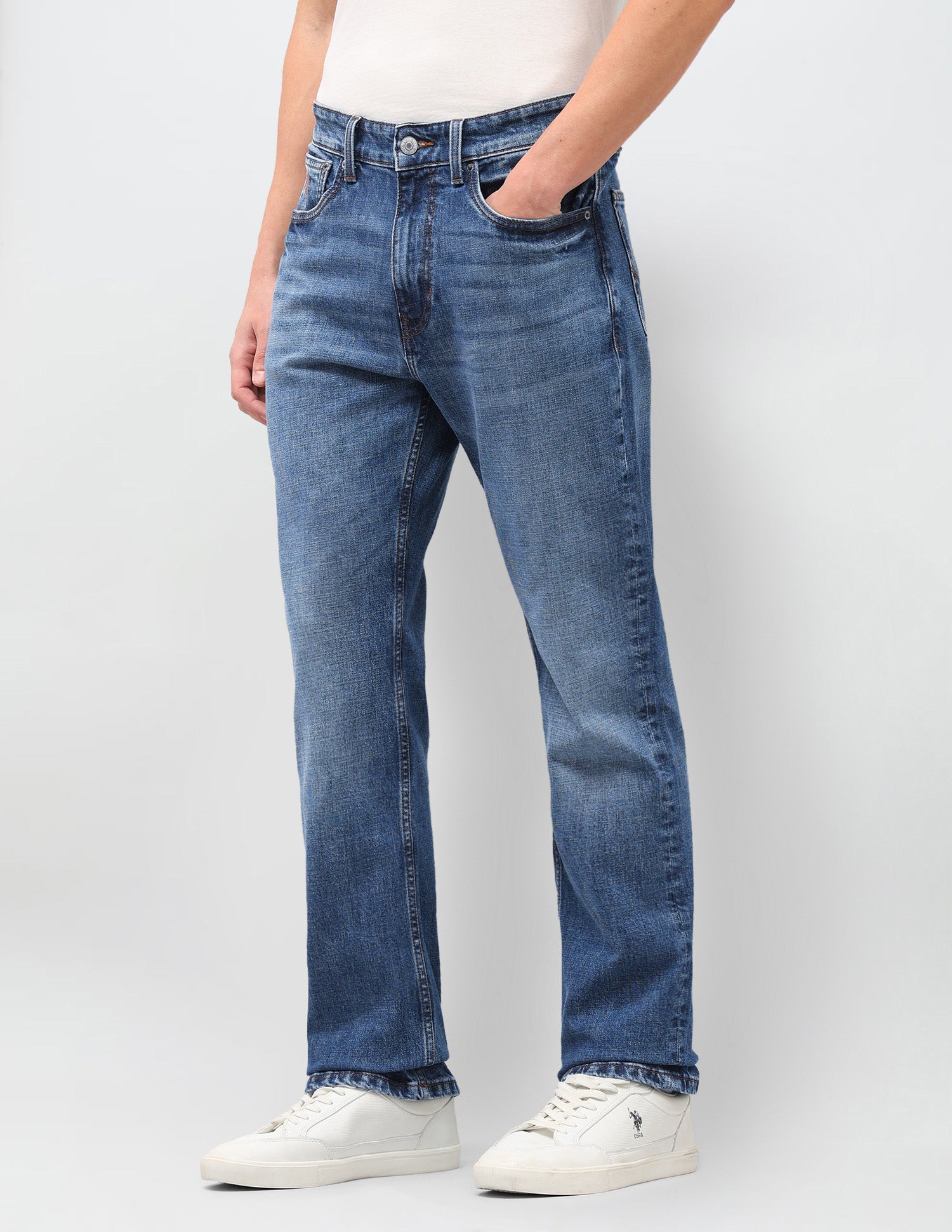 Connor Bootcut Fit Blue Jeans Mid Blue - U.S. Polo Assn. India | Large