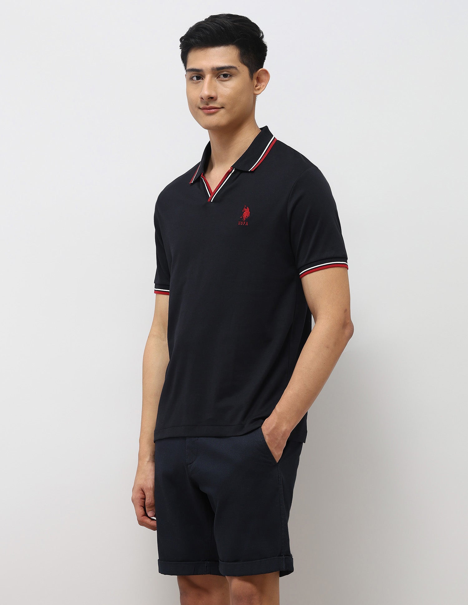 Pure Cotton Slim Fit Polo Shirt Navy - U.S. Polo Assn. India | Large